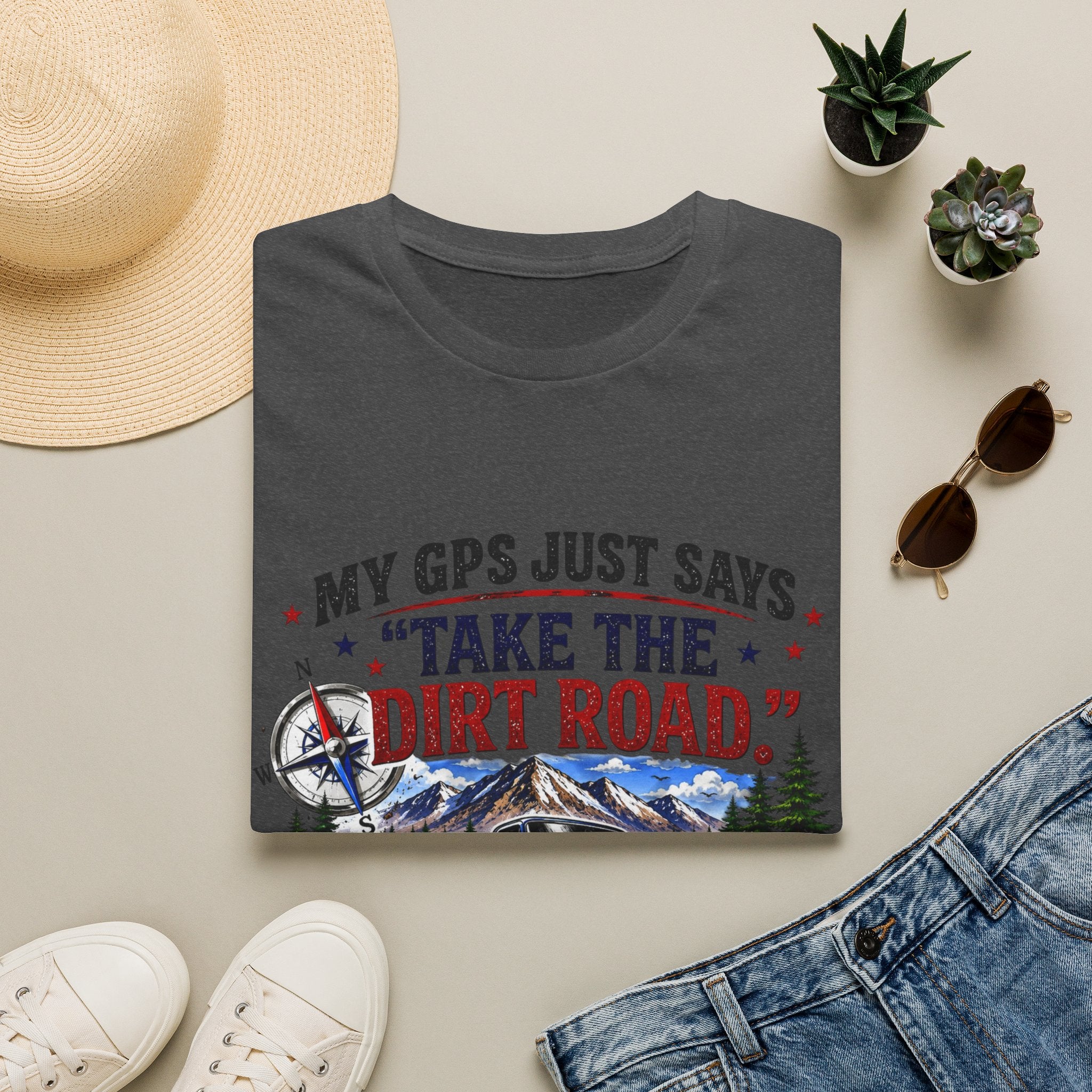 This GPS Just Says Take the Dirt Road Truck Unisex Softstyle T-Shirt