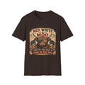 Red, White, & Moo Highland Cow Unisex Softstyle T-Shirt