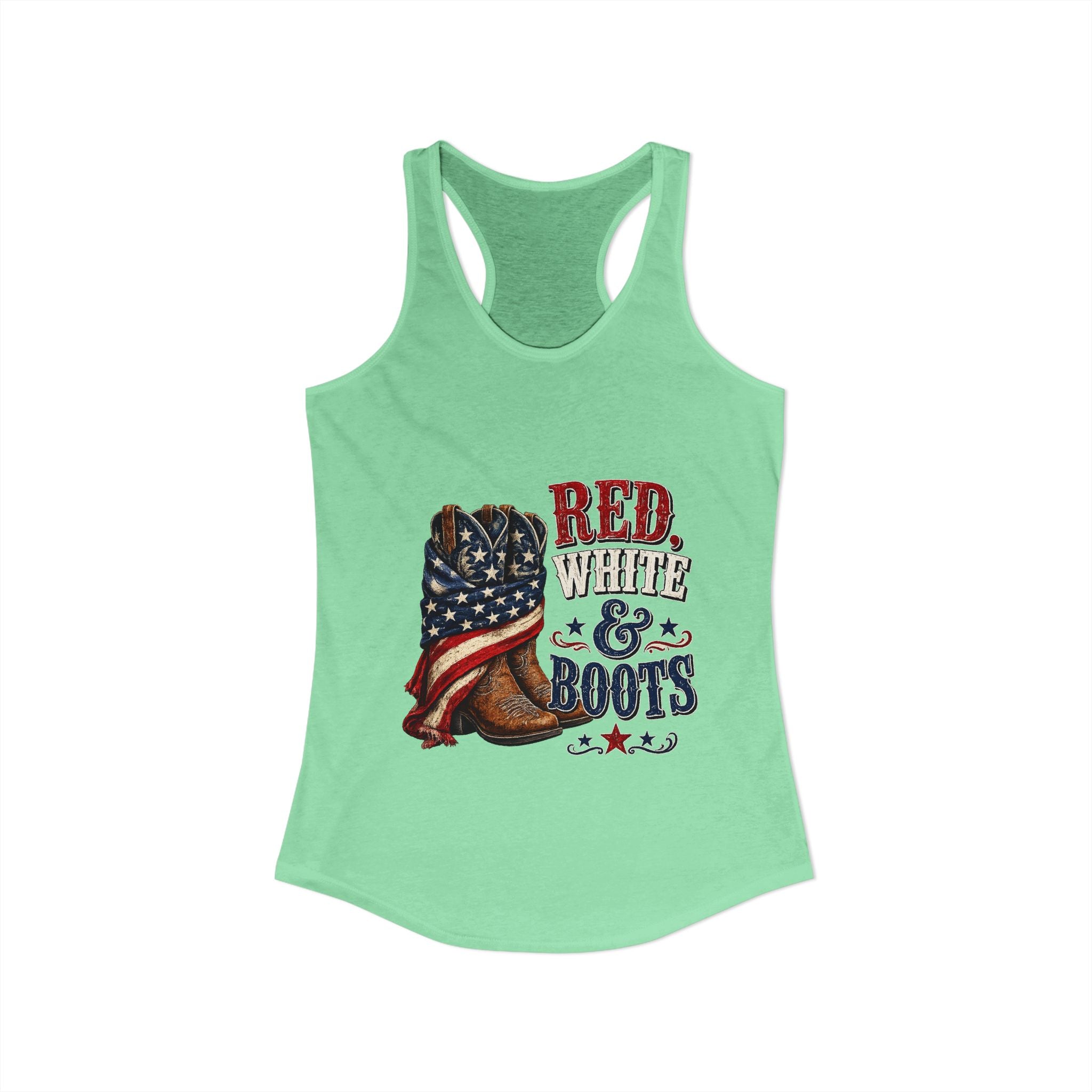 Red, White, & Boots Women's Ideal Racerback Tank