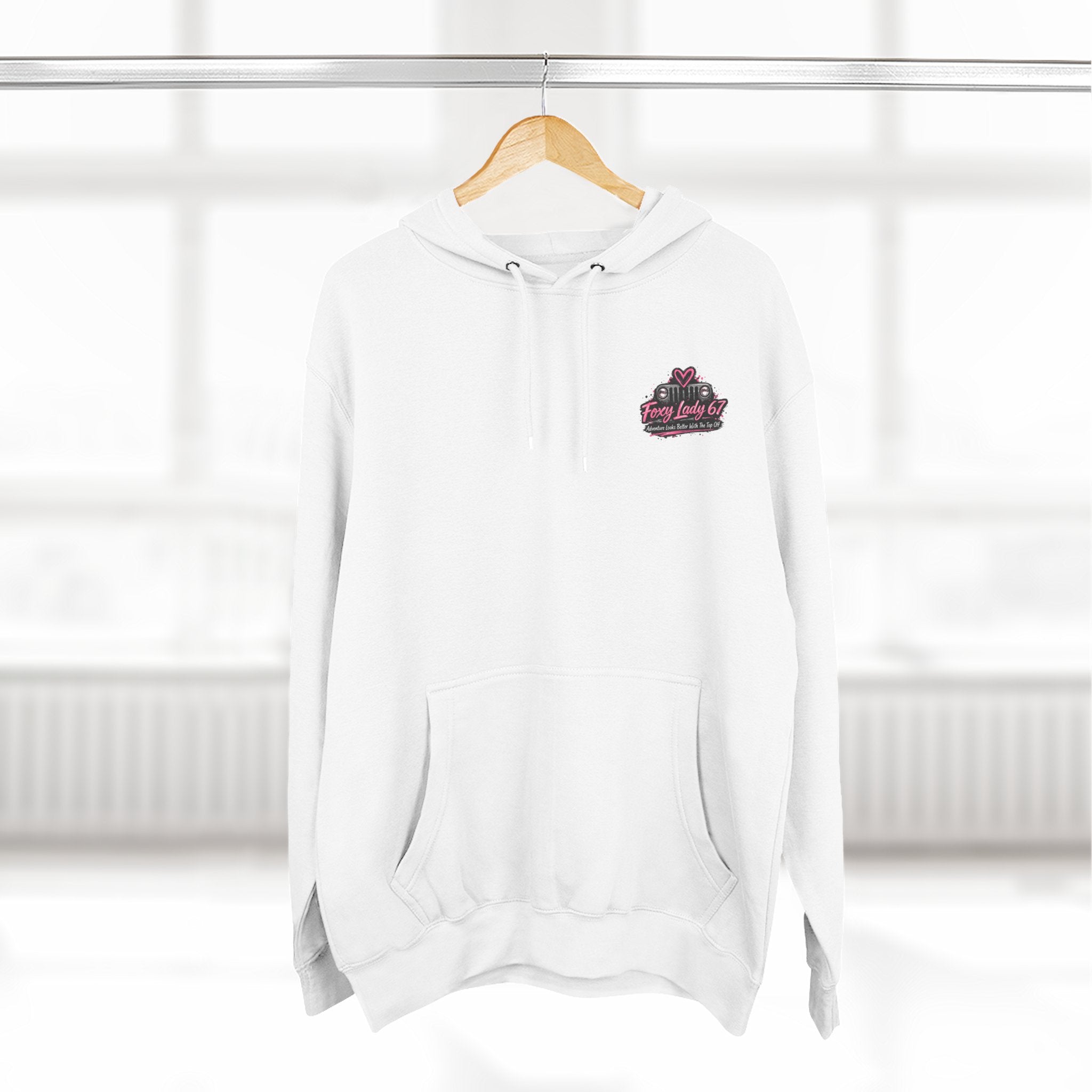 Let's Get Naked Jeep (design on front and back) Three-Panel Fleece Hoodie