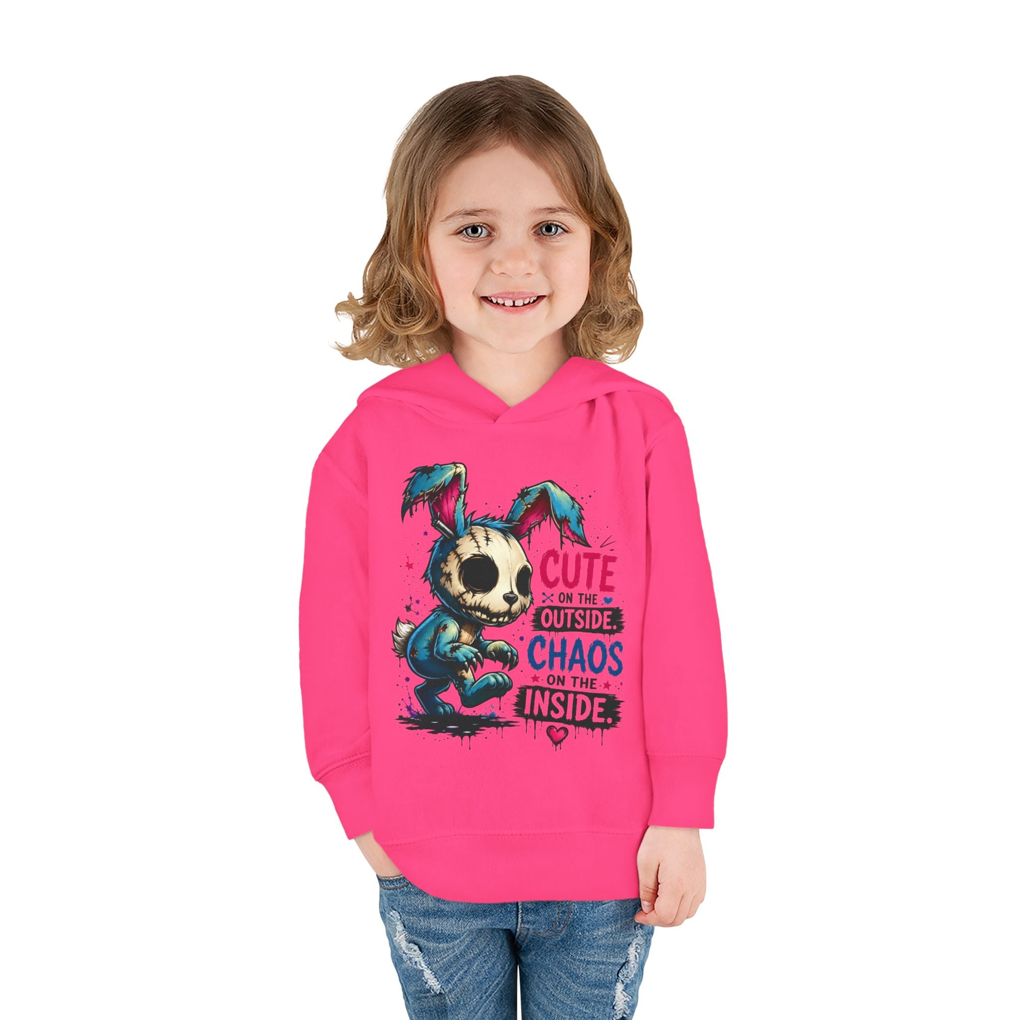 Cute on the outside Choas on the inside Toddler Pullover Fleece Hoodie