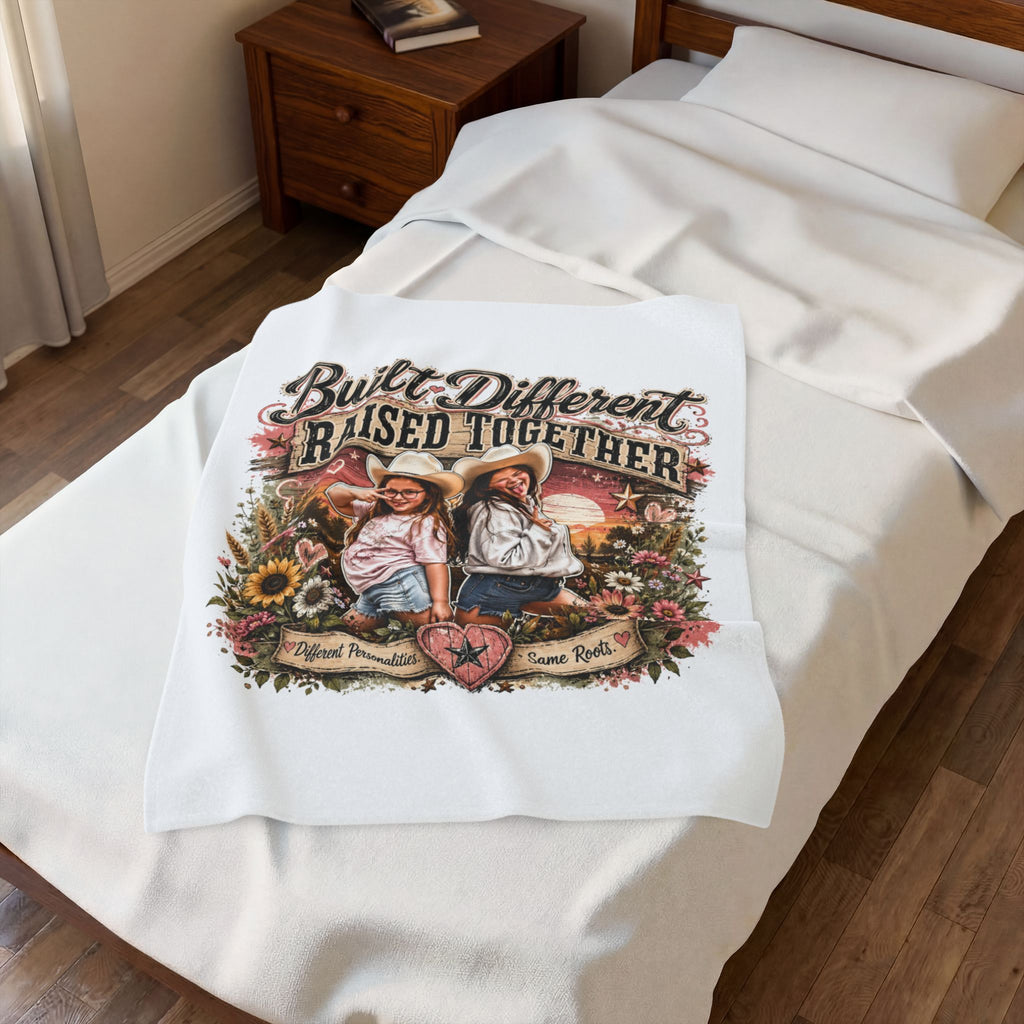 Built Different Raised Together Velveteen Plush Blanket