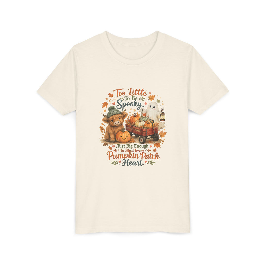 'Too Little to be Spooky, Just Big Enough to Have a Pumpkin Patch Heart' Halloween Fall Kids Shirt — Youth Tee