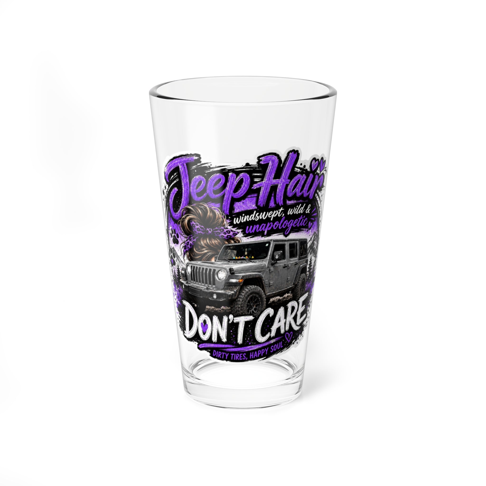 Jeep Hair Don't Care 16oz Mixing Glass – Jeep Lover Pint Glass