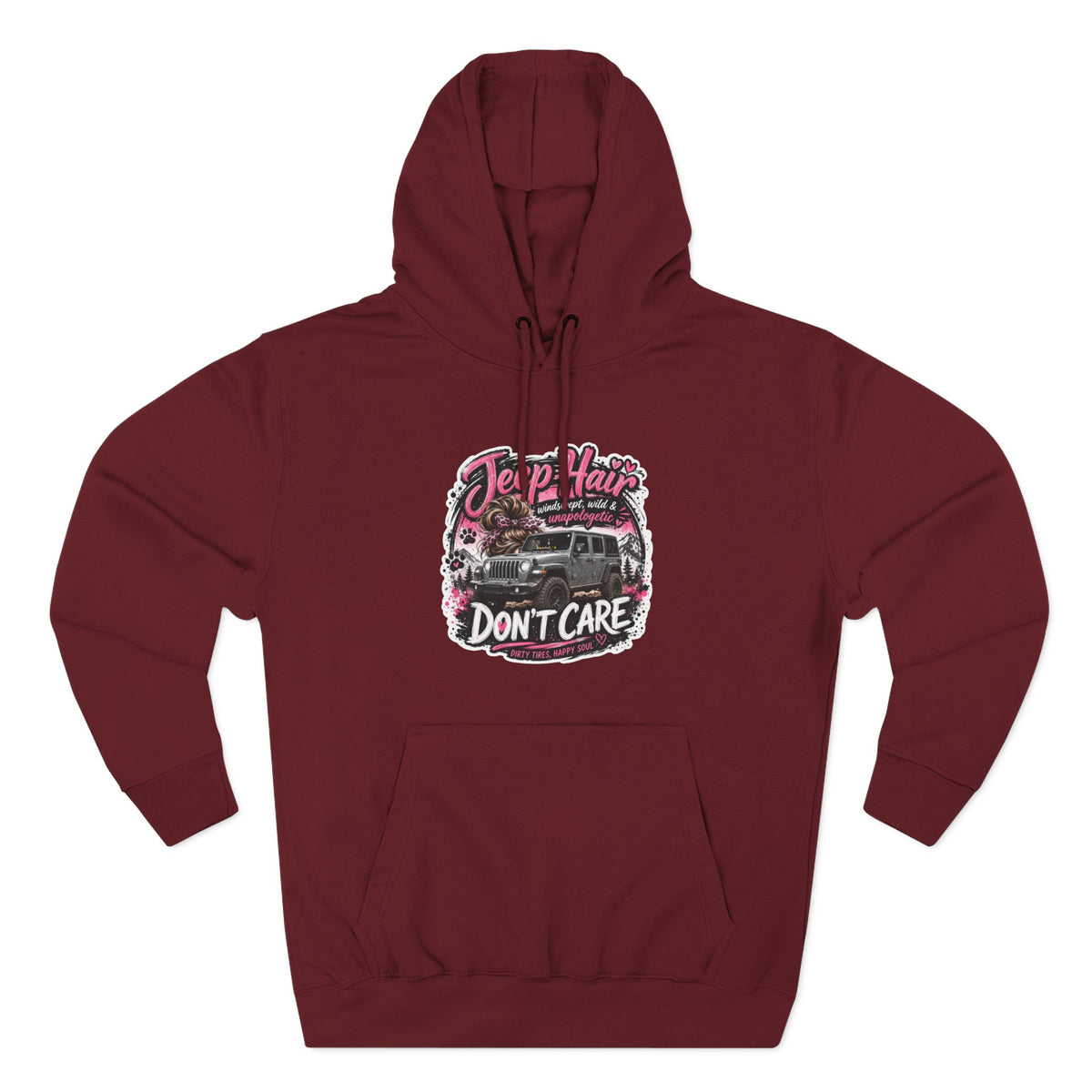 Jeep Hair Don't Care Three-Panel Fleece Hoodie