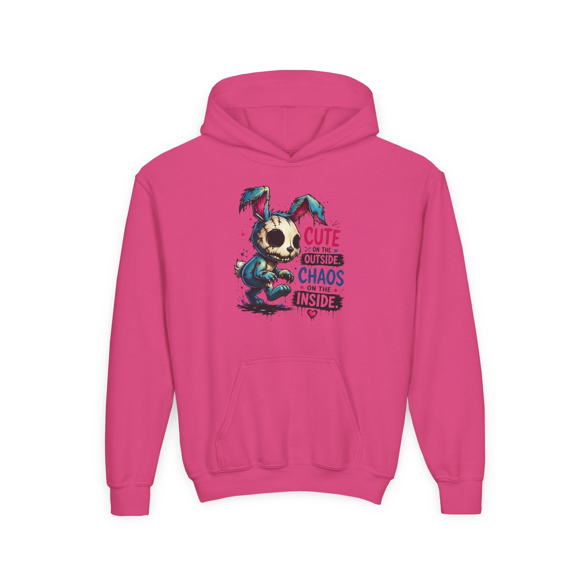 Cute on the Outside Choas on the Inside Youth Heavy Blend Hooded Sweatshirt
