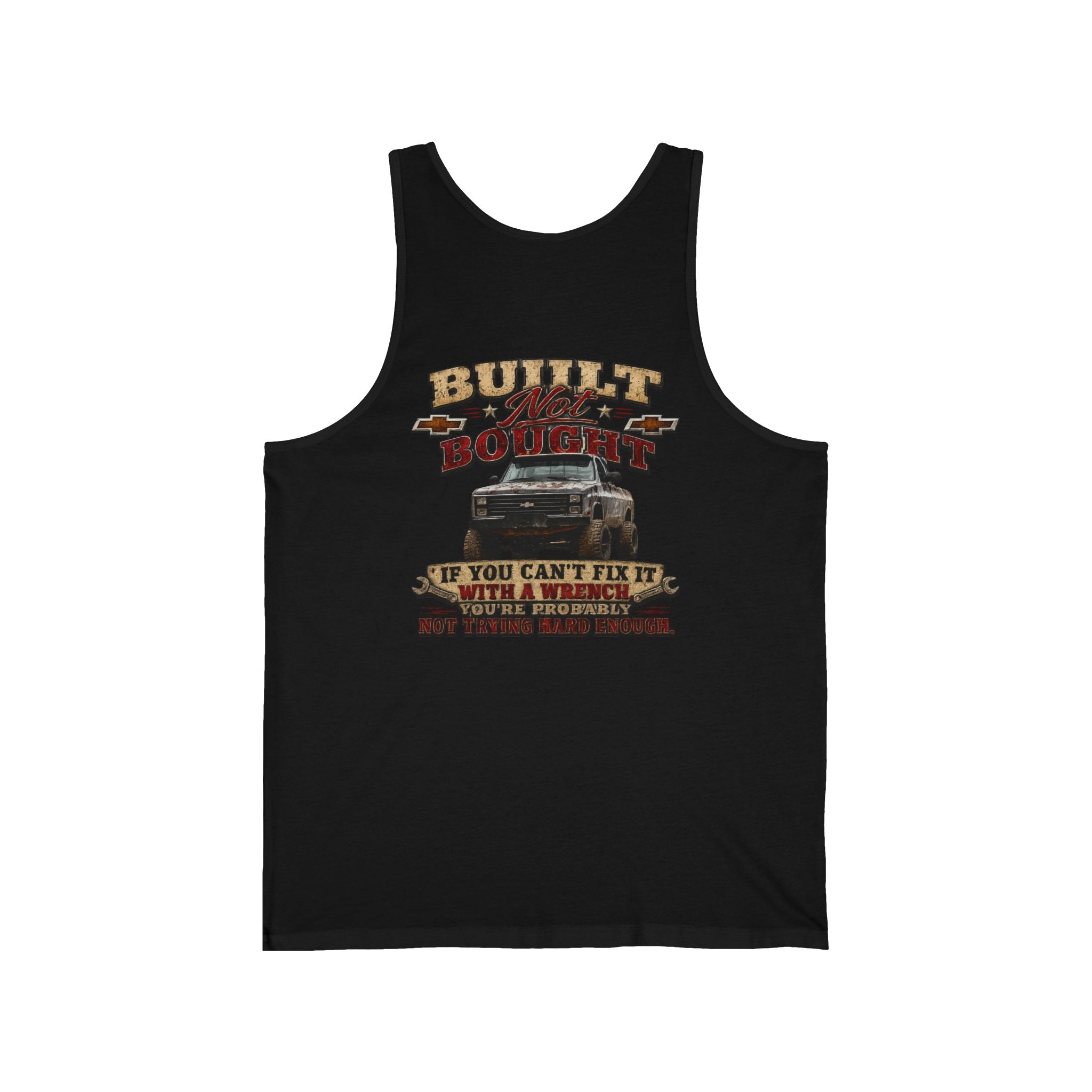 Truck Mechanic Tank Top — "Built Not Bought" Vintage Semi-Truck Graphic