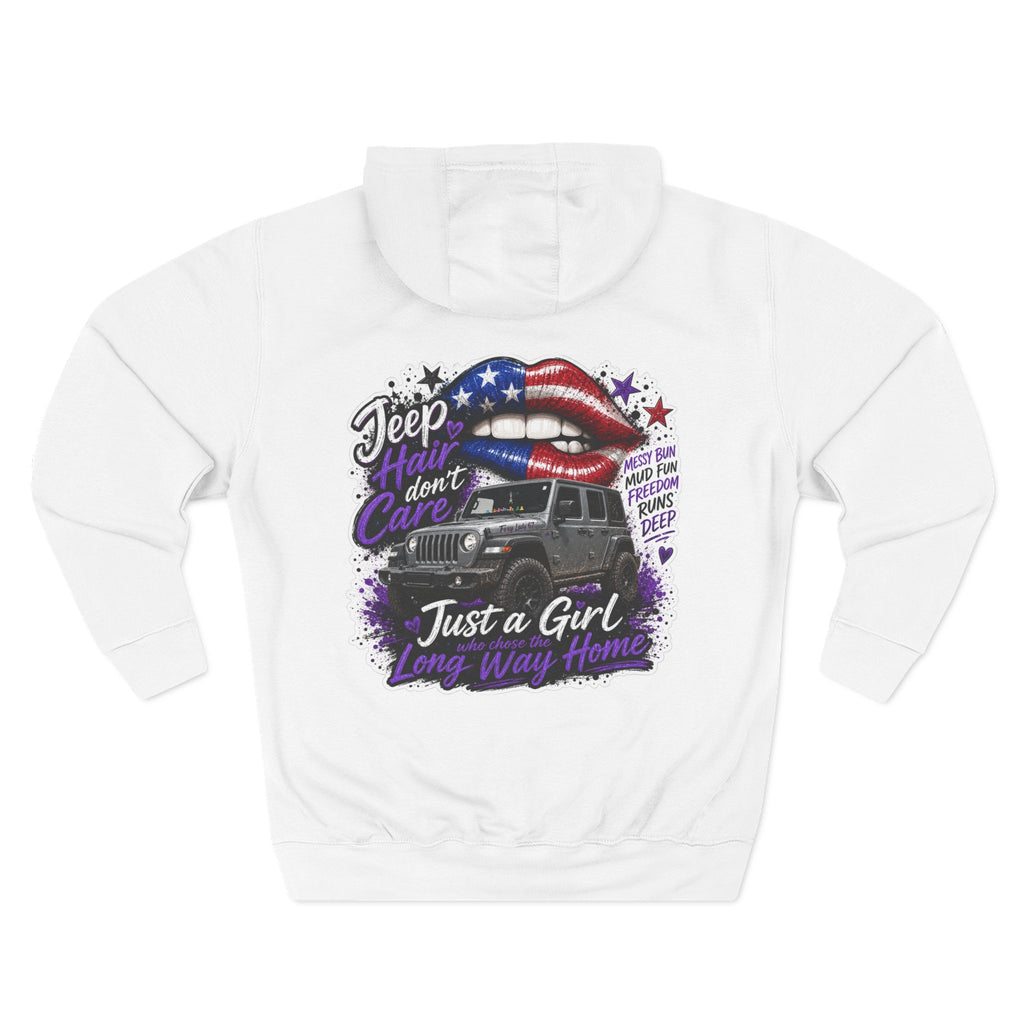Patriotic 'Jeep Ain't Just a Girl Thing' – Graphic Fleece Pullover Jeep Driver Hoodie