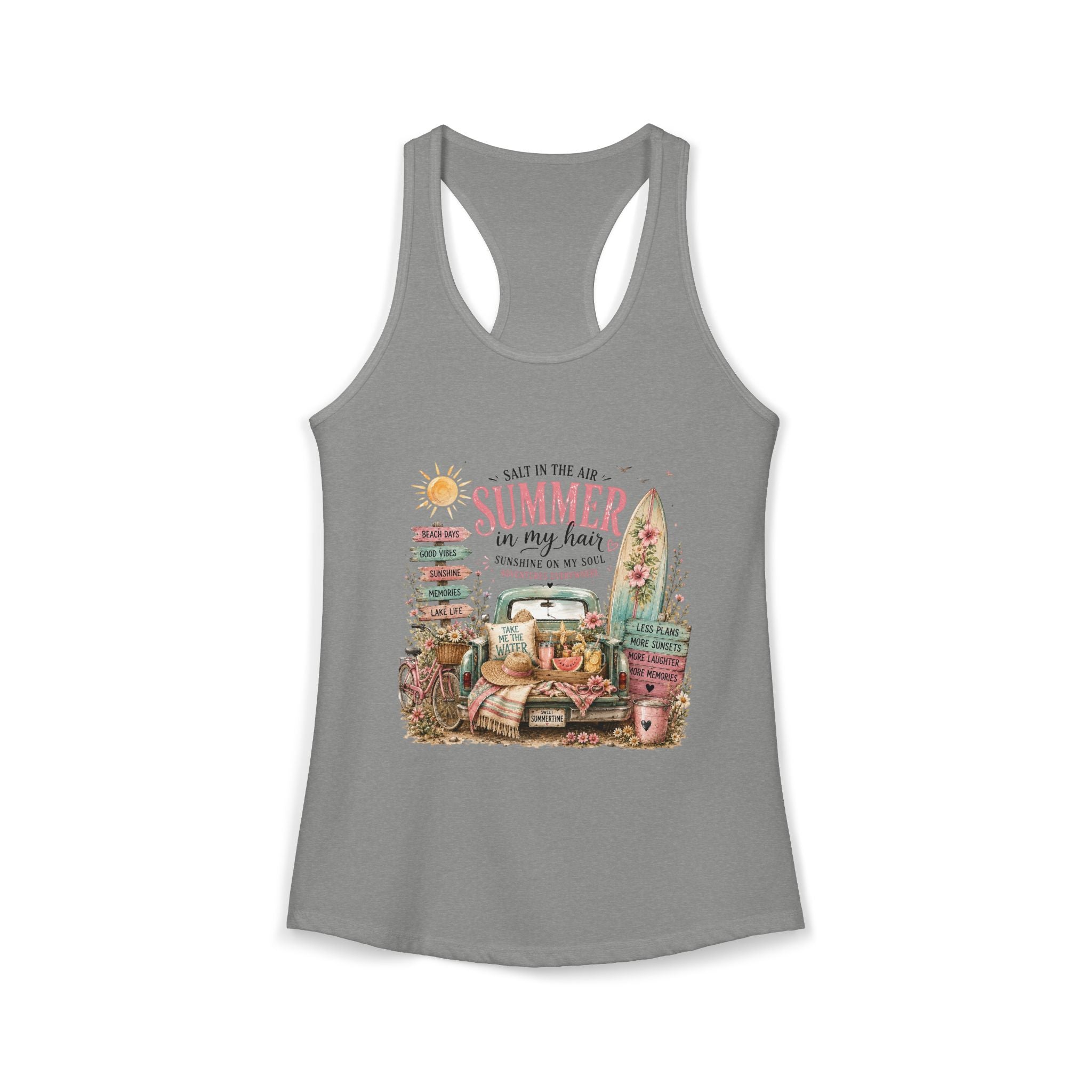 Salt In the Air Summer in my Hair - Women's Ideal Racerback Tank