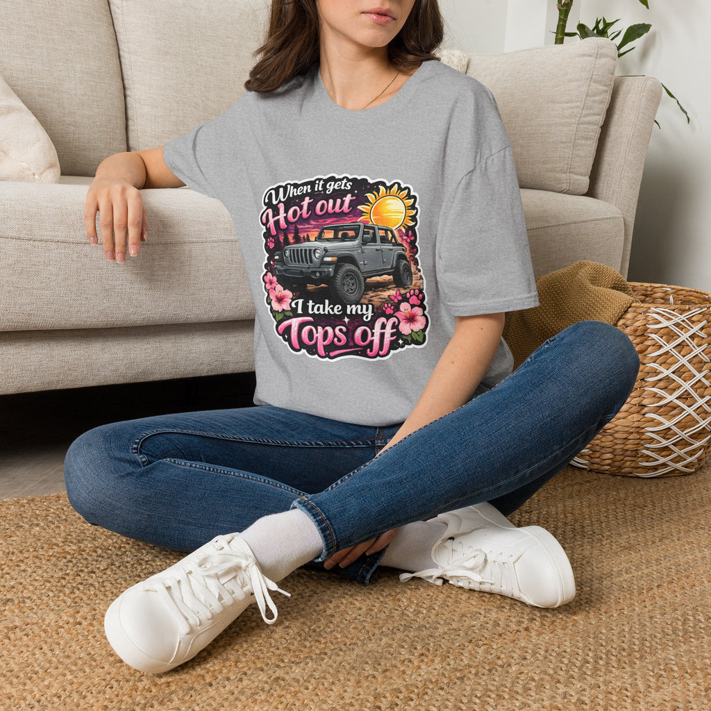 When It Gets Hot Out Jeep (Pink) Unisex Softstyle T-Shirt