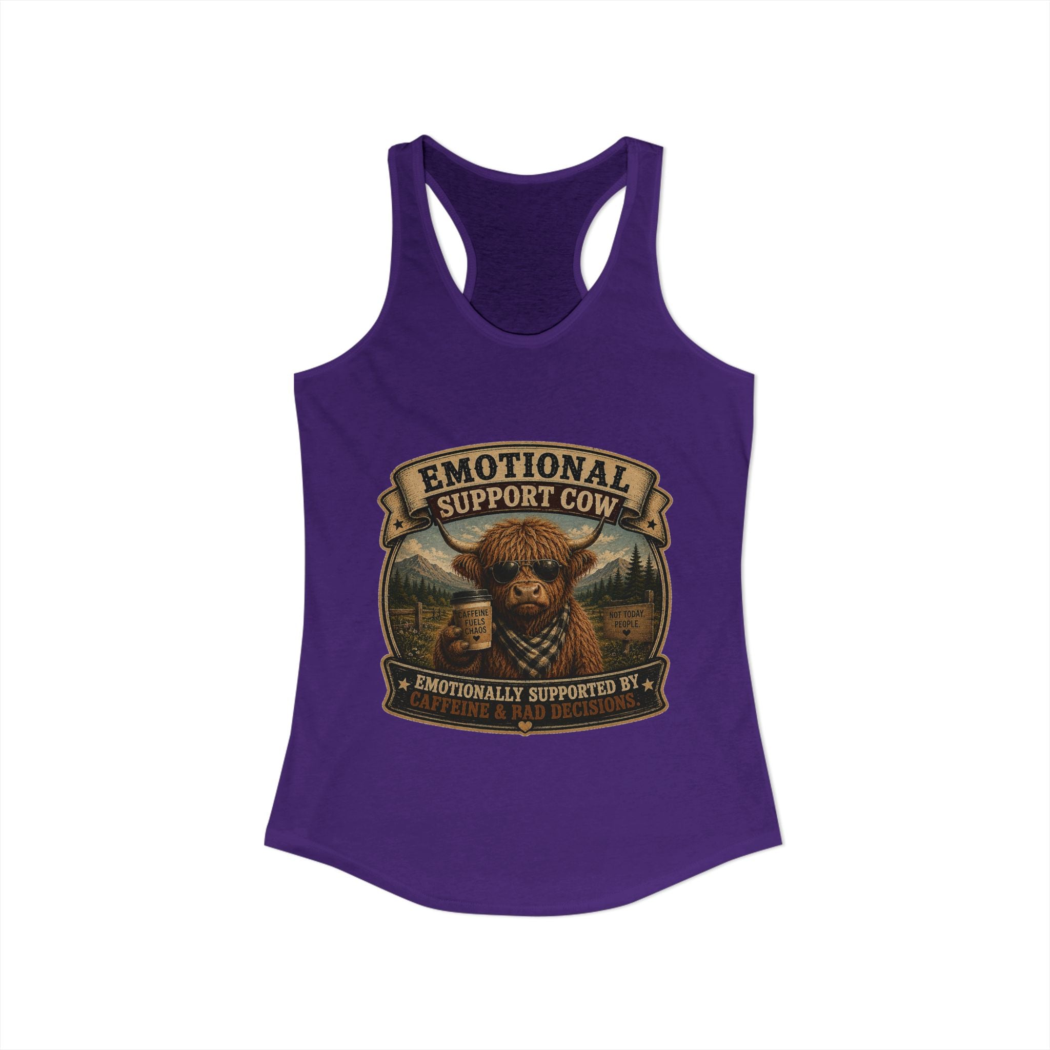 Emotional Support Cow Women's Ideal Racerback Tank