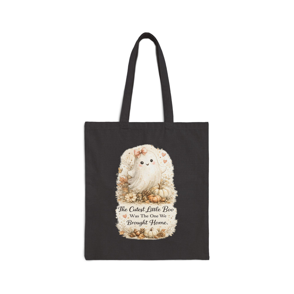 Cute Pomeranian Tote Bag — "The Cutest Little Boo Was The One We Brought Home" Cotton Canvas Grocery/Gift Tote