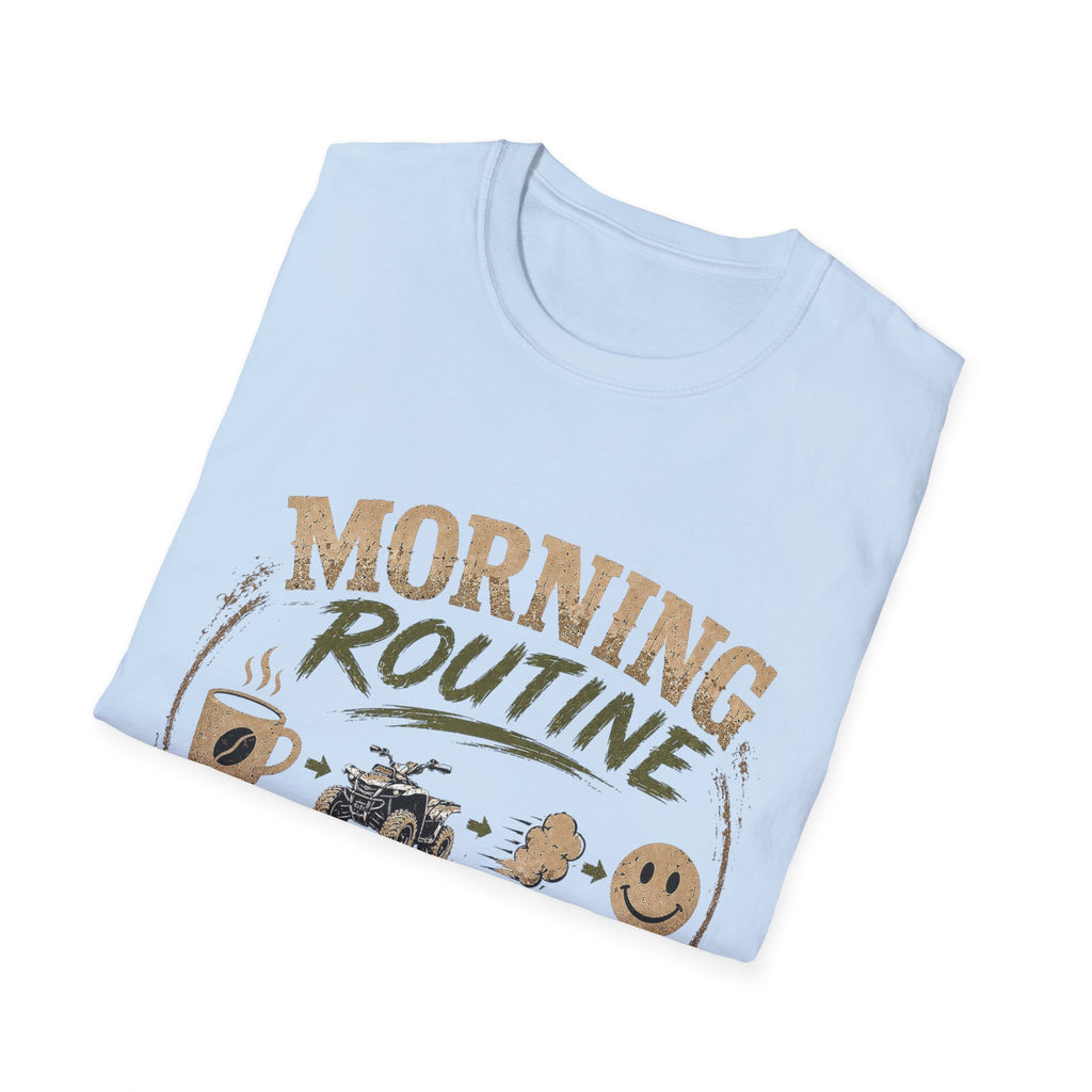 Morning Routine T-Shirt — “Coffee. ATV. Repeat.” Outdoor Adventure Graphic Tee