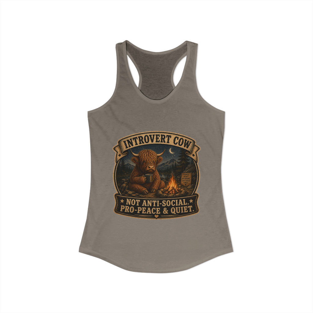 Introvert Highland Cow Women's Ideal Racerback Tank