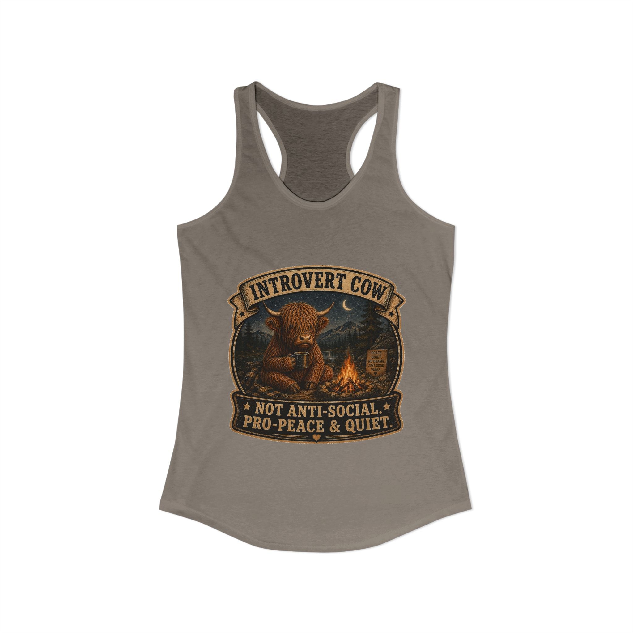 Introvert Highland Cow Women's Ideal Racerback Tank