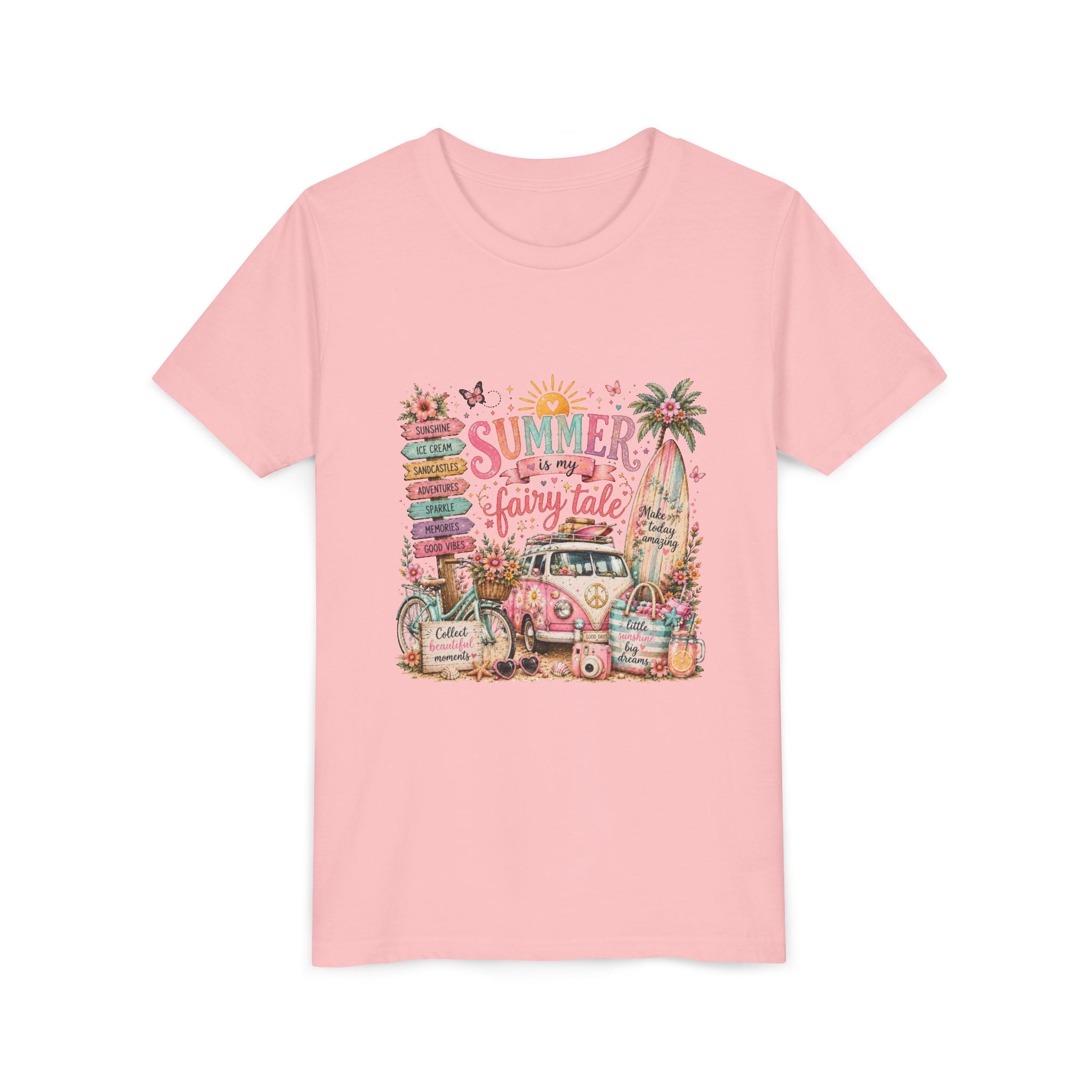 'Summer Fairy Tale' Retro Van Surf Graphic - Youth Tee
