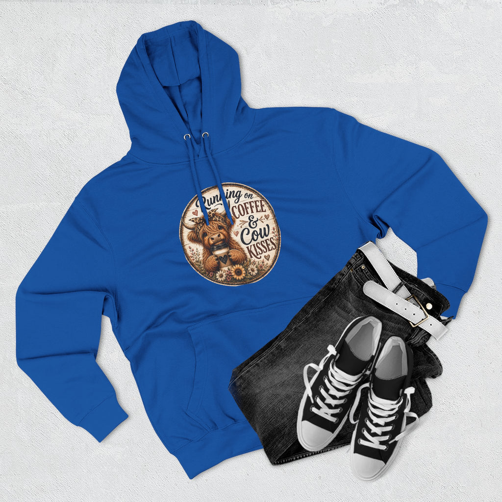 Running on Coffee & Cow Kisses Three-Panel Fleece Hoodie