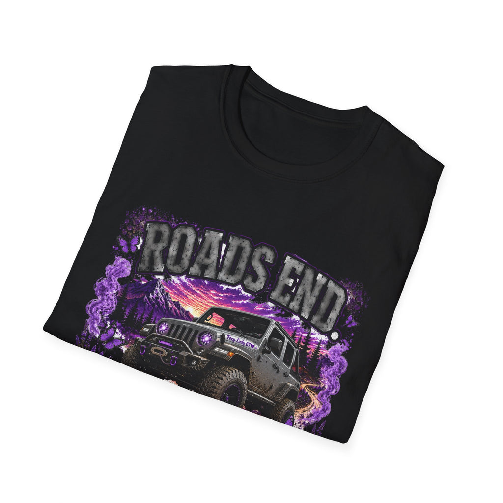 Roads End Jeep (Purple) Unisex Softstyle T-Shirt