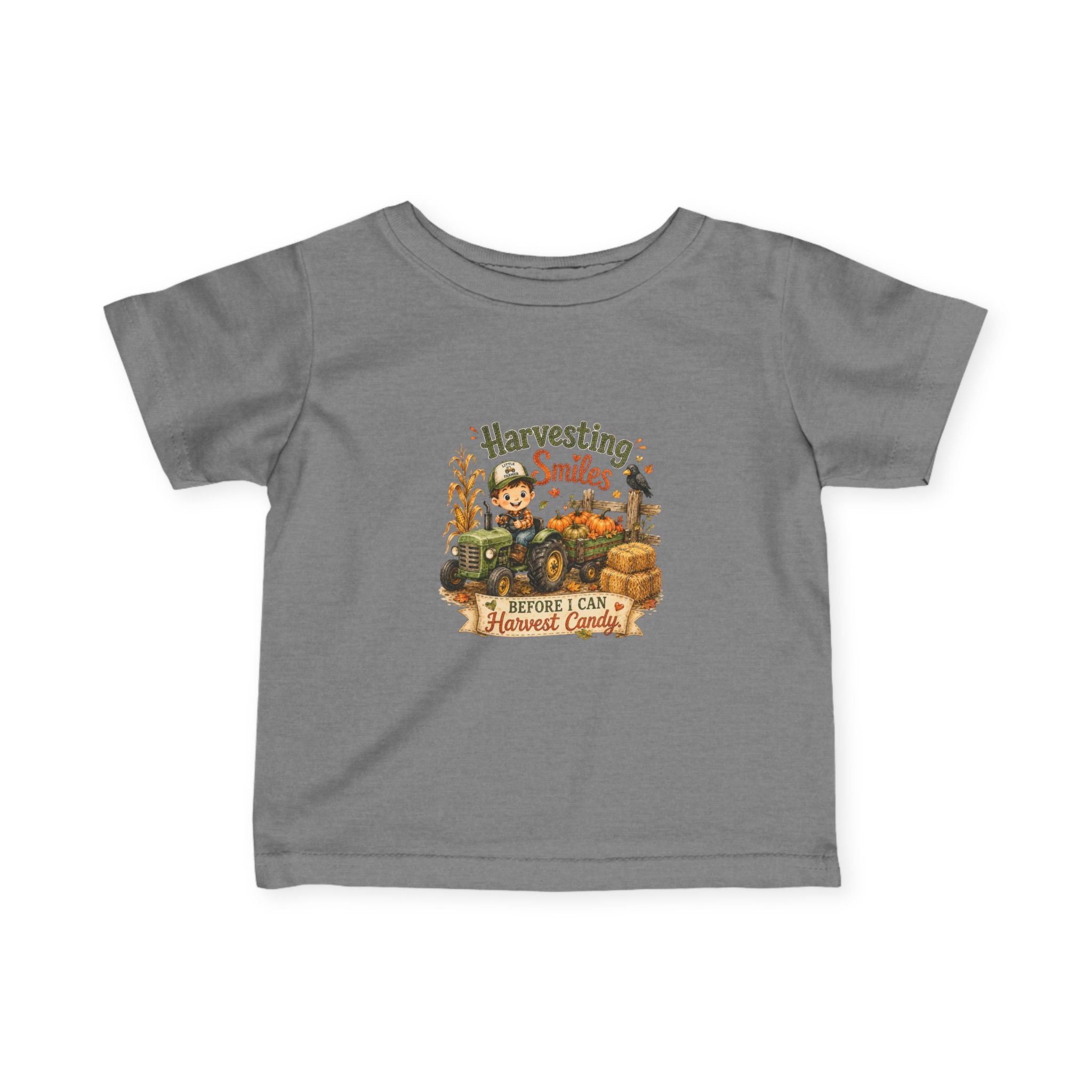 "Harvesting Smiles" Fall Tractor Baby Shirt — Infant Tee