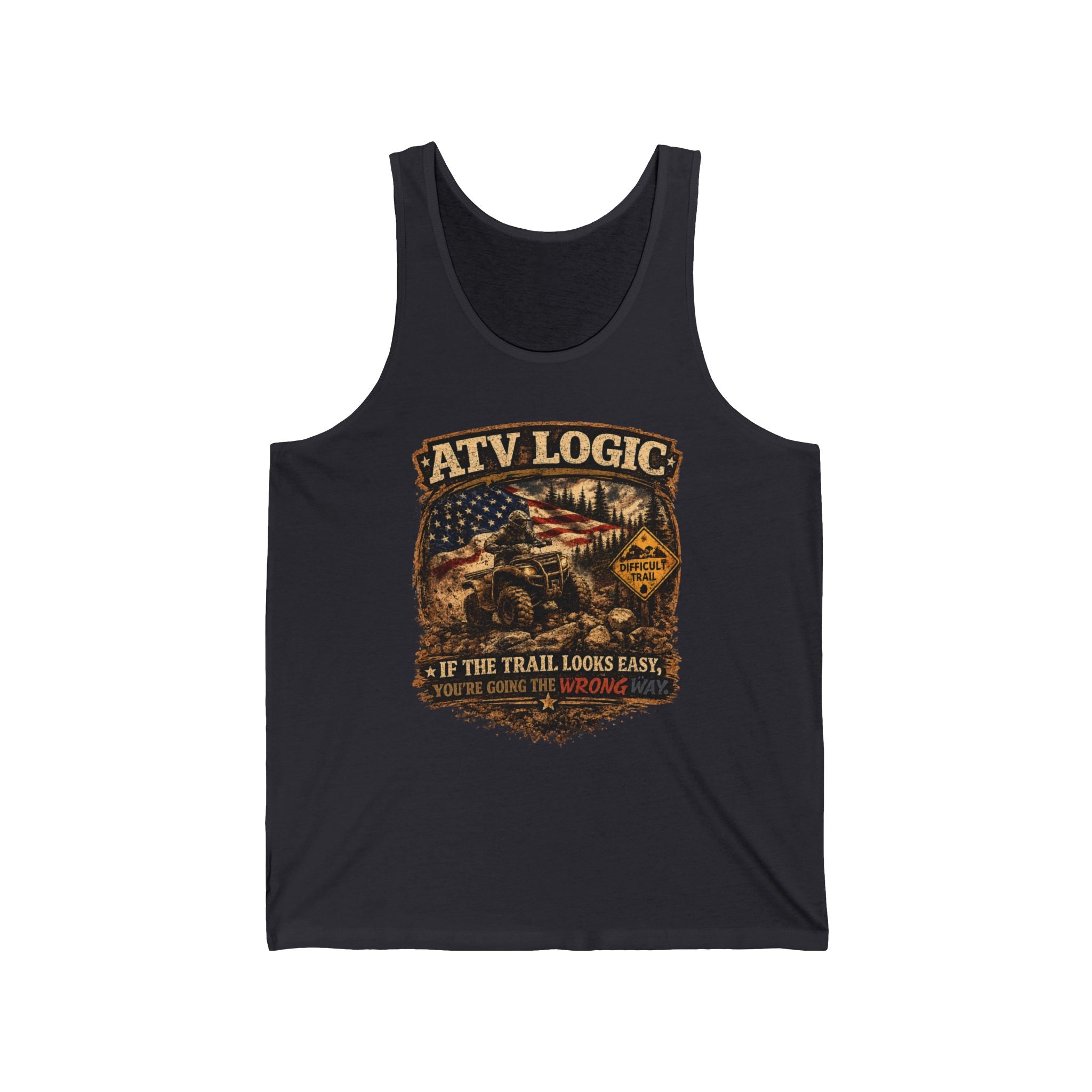 If The Trail Looks Easy Graphic Tank — ATV Logic Tank Top