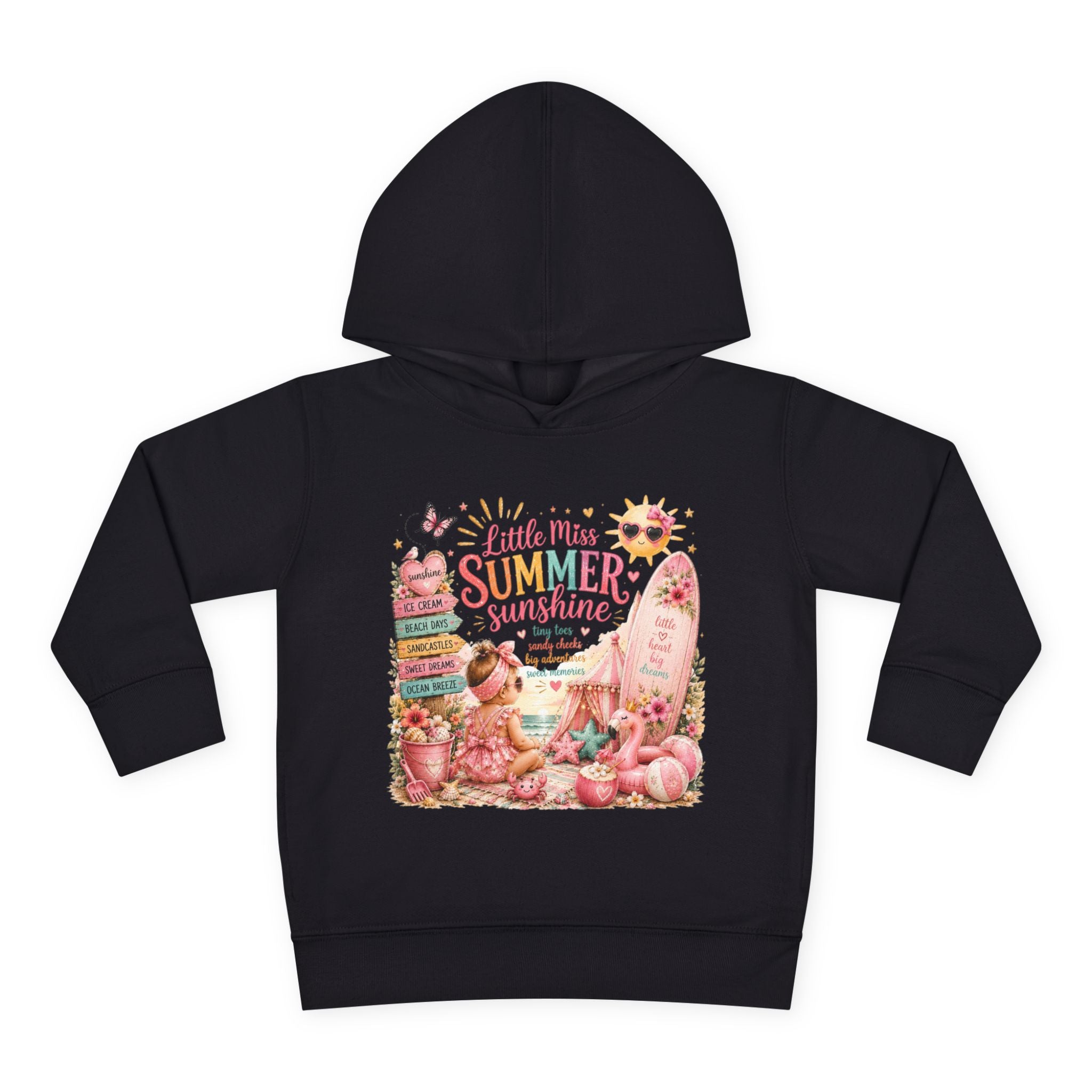 "Little Miss Summer Sunshine" Cute Beach Print Pullover - Toddler Hoodie