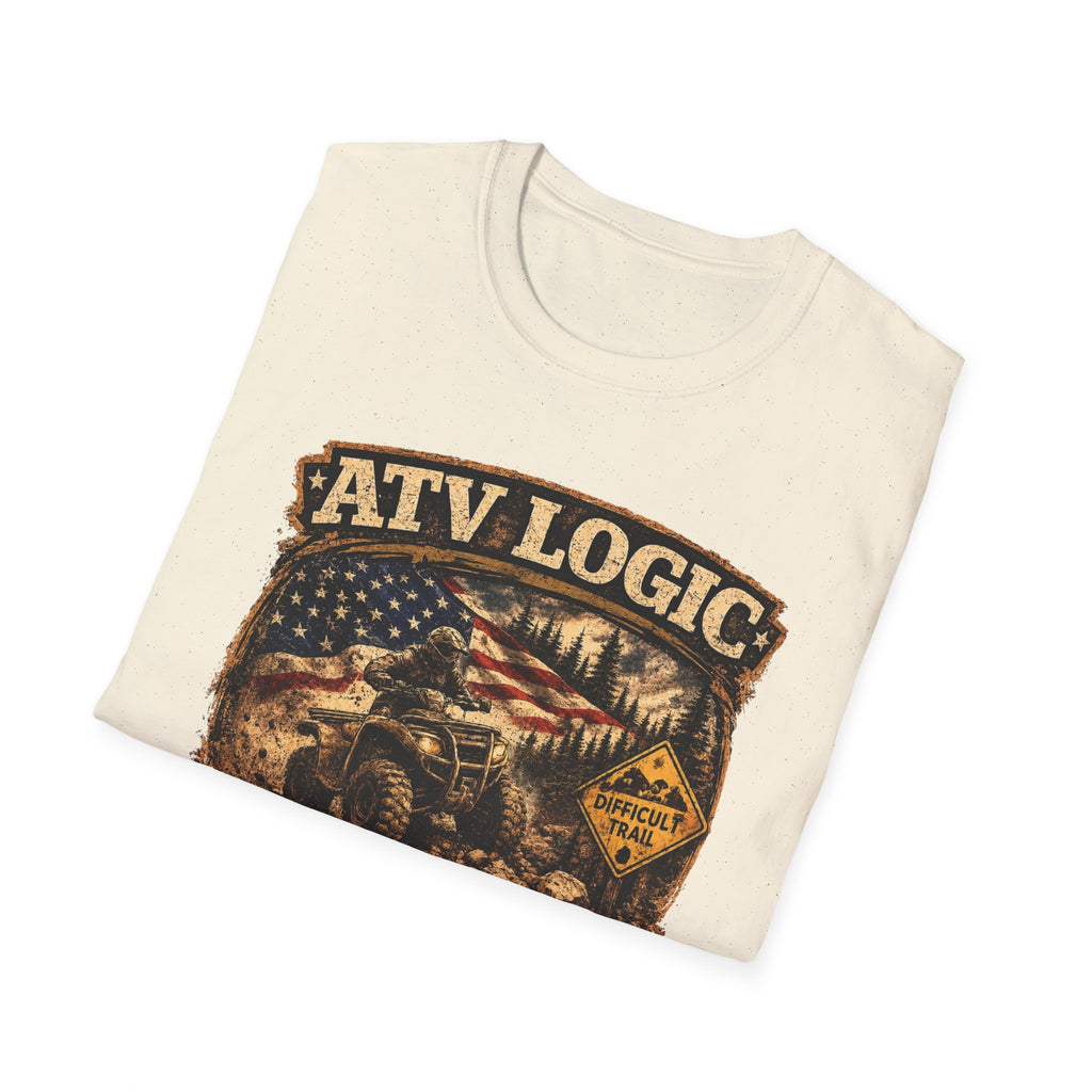 ATV Logic T‑Shirt — American Flag Off‑Road ATV Graphic Tee