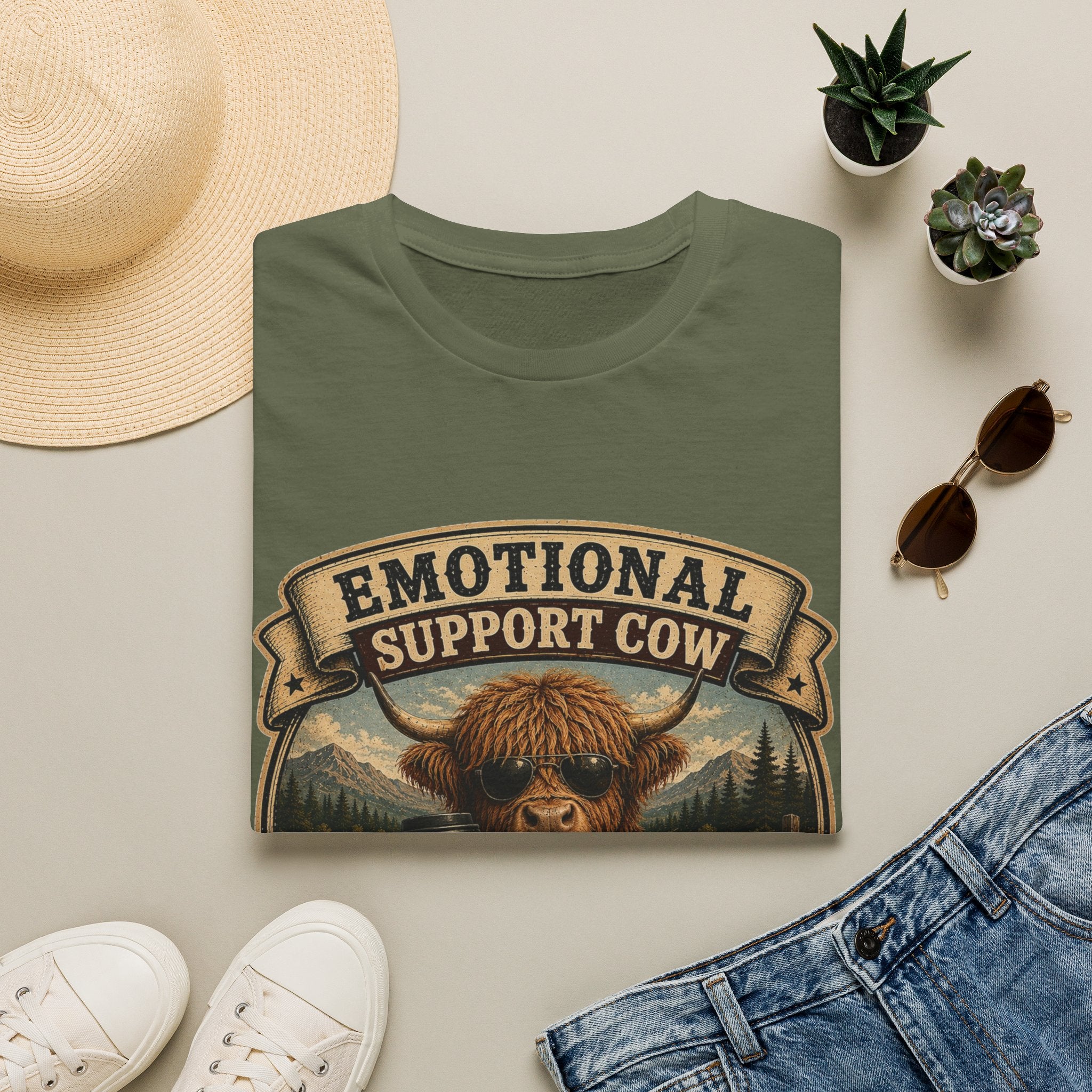 Socially Awkward Highland Cow - Unisex Softstyle T-Shirt