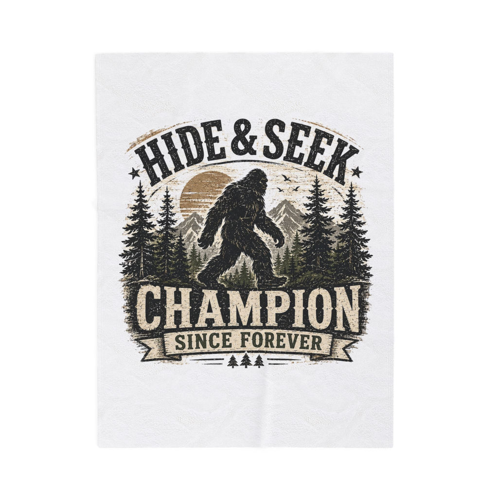 Hide & Seek Champion Since Forever Bigfoot Velveteen Plush Blanket