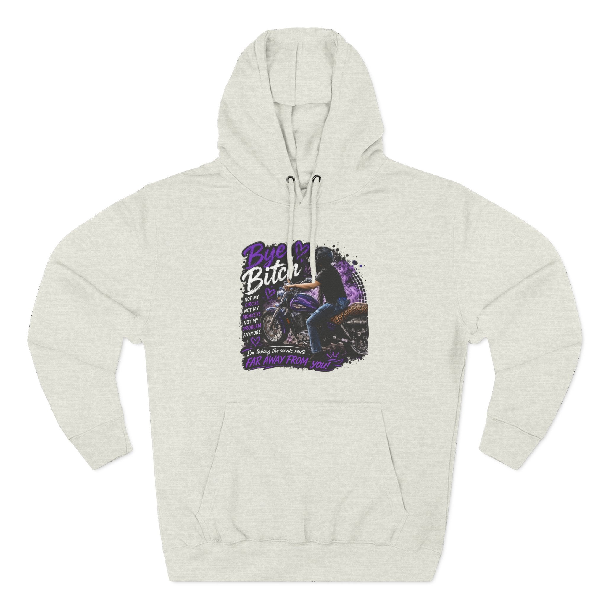 "Bitch" Retro Motorcycle Pullover — Biker Babe Graphic Hoodie