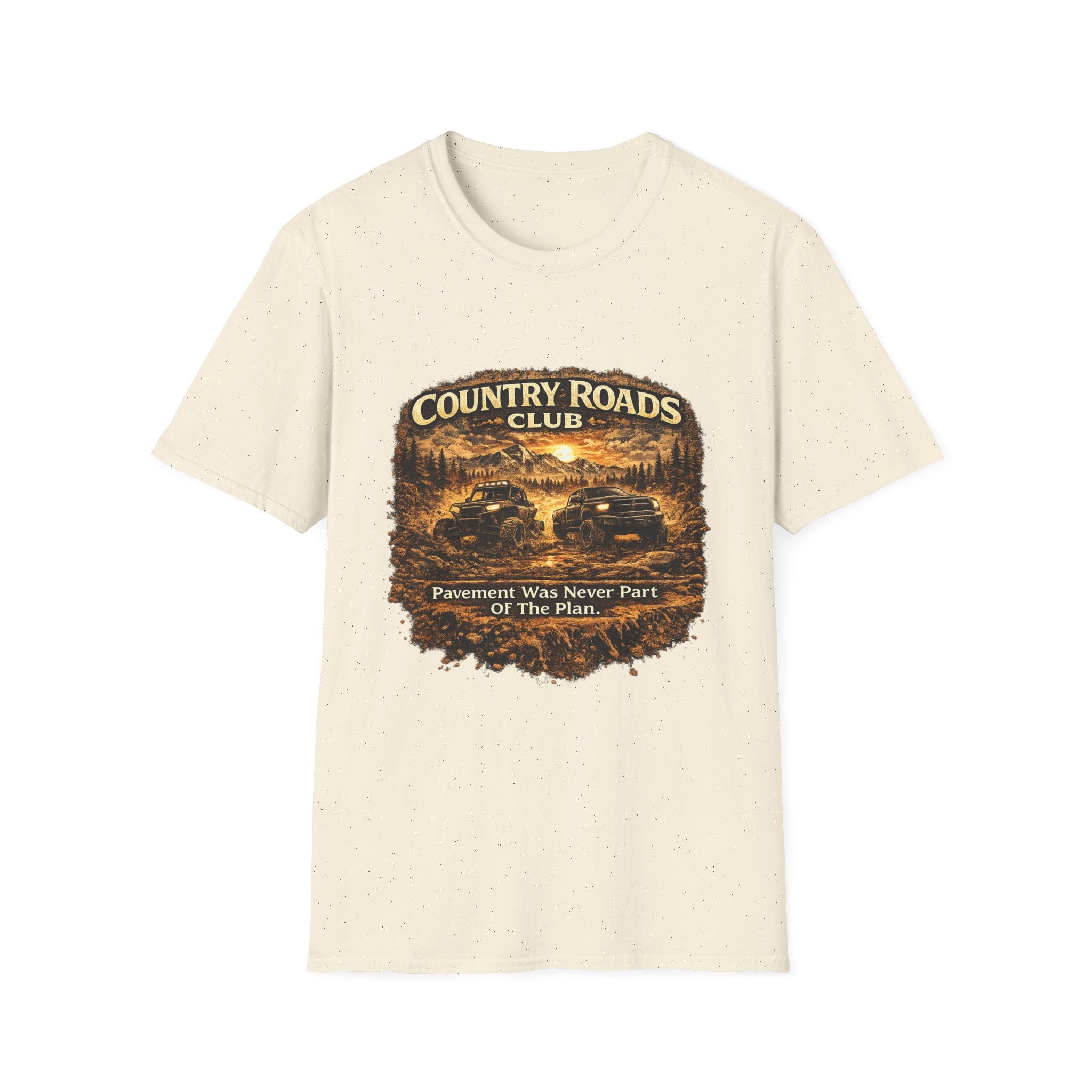 Country Roads Club T-Shirt — Vintage Off-Road Truck Scenic Tee