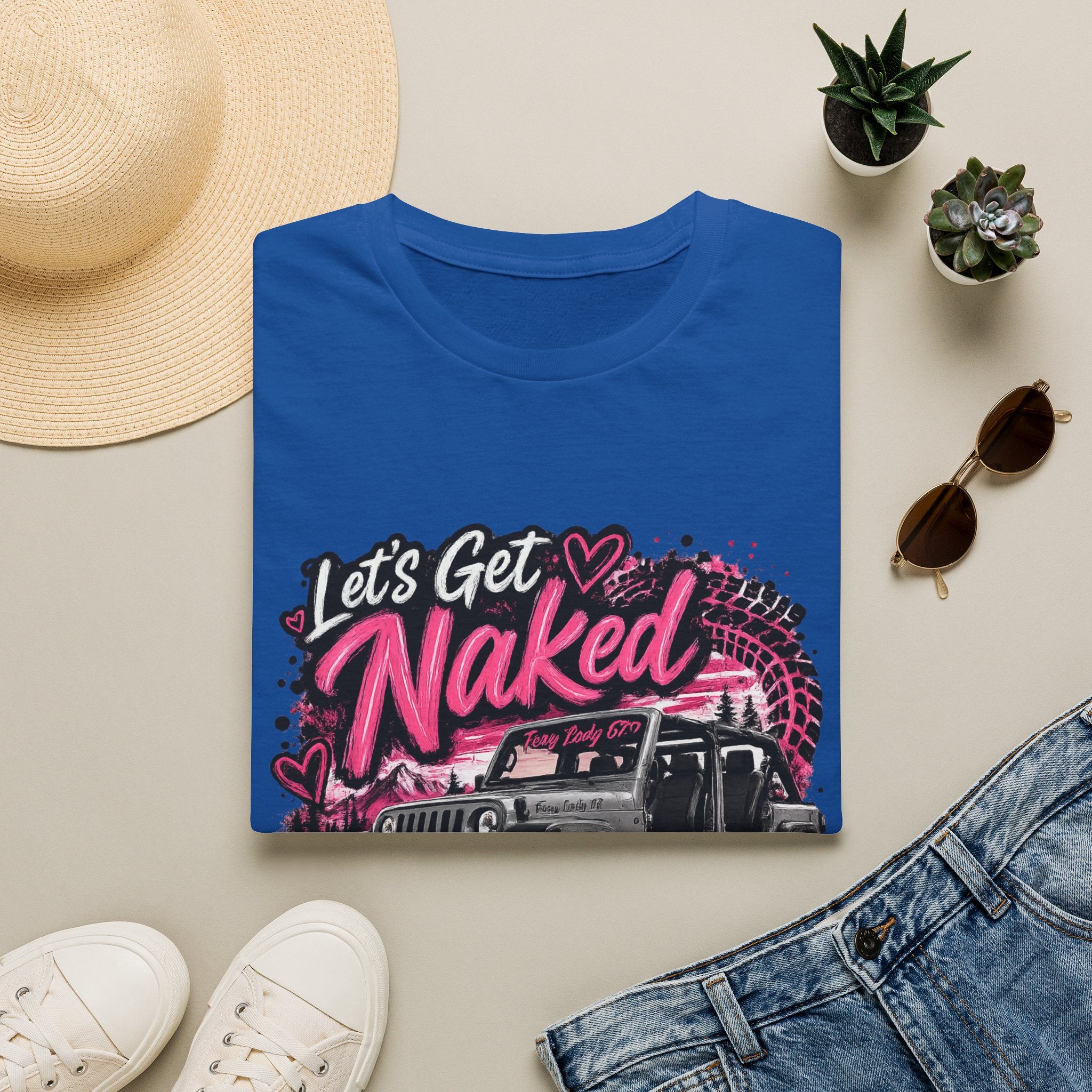 Jeep 'Let's Get Naked' Graphic T-Shirt — Funny Off-Roading Top
