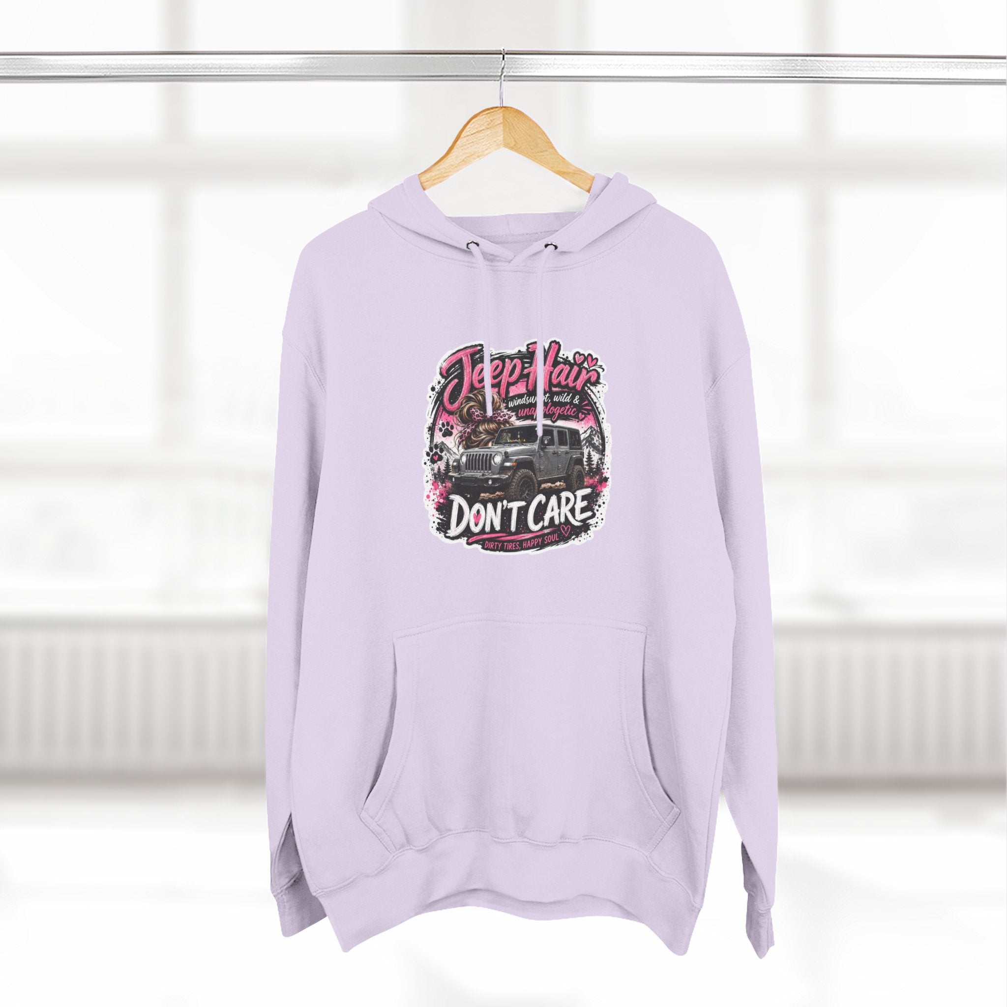 Jeep Hair Don't Care Three-Panel Fleece Hoodie