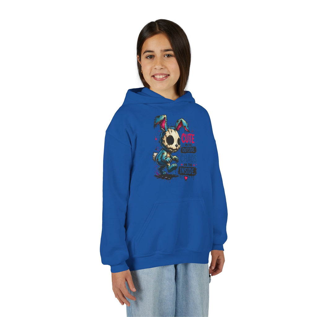 Cute on the Outside Choas on the Inside Youth Heavy Blend Hooded Sweatshirt