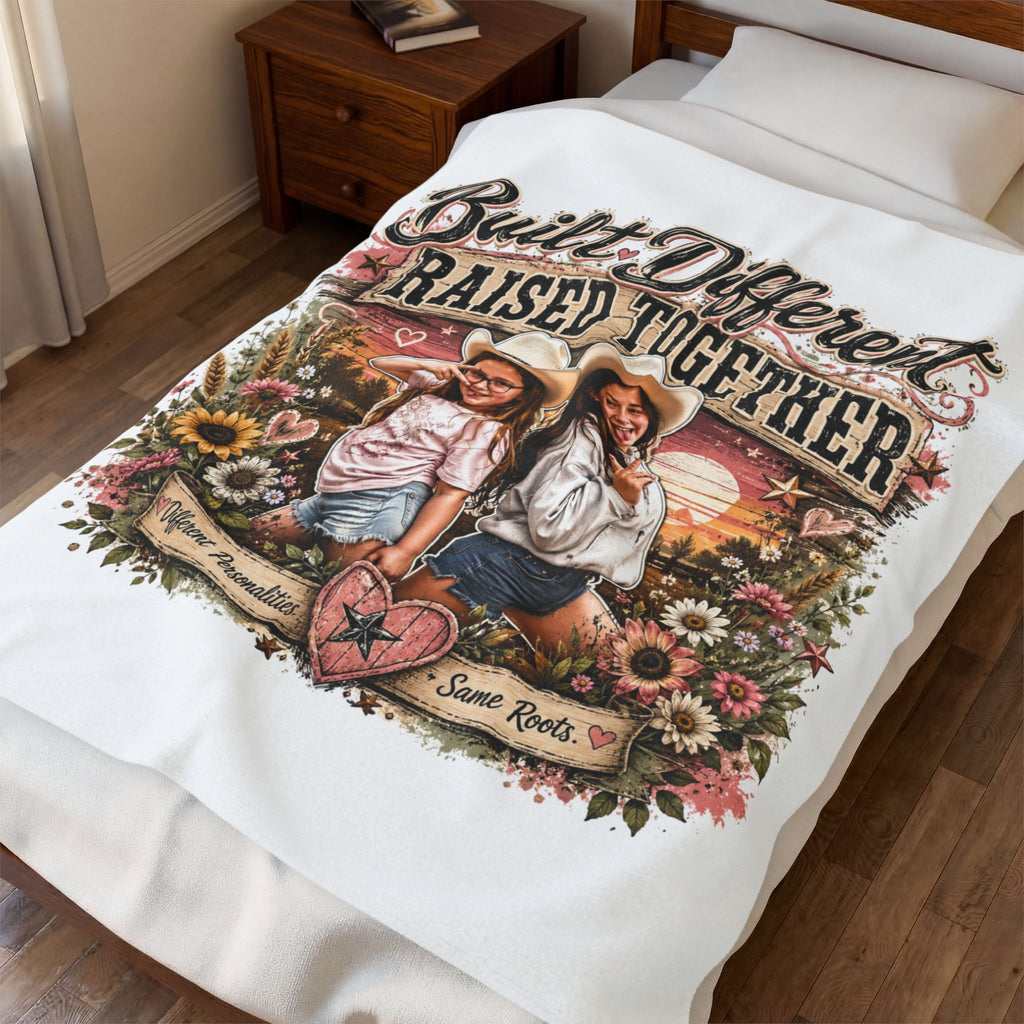 Built Different Raised Together Velveteen Plush Blanket