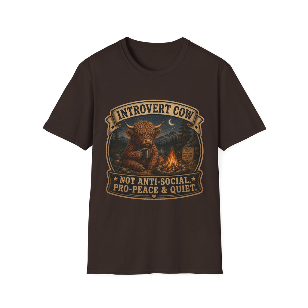 Inrovert Highland Cow Unisex Softstyle T-Shirt