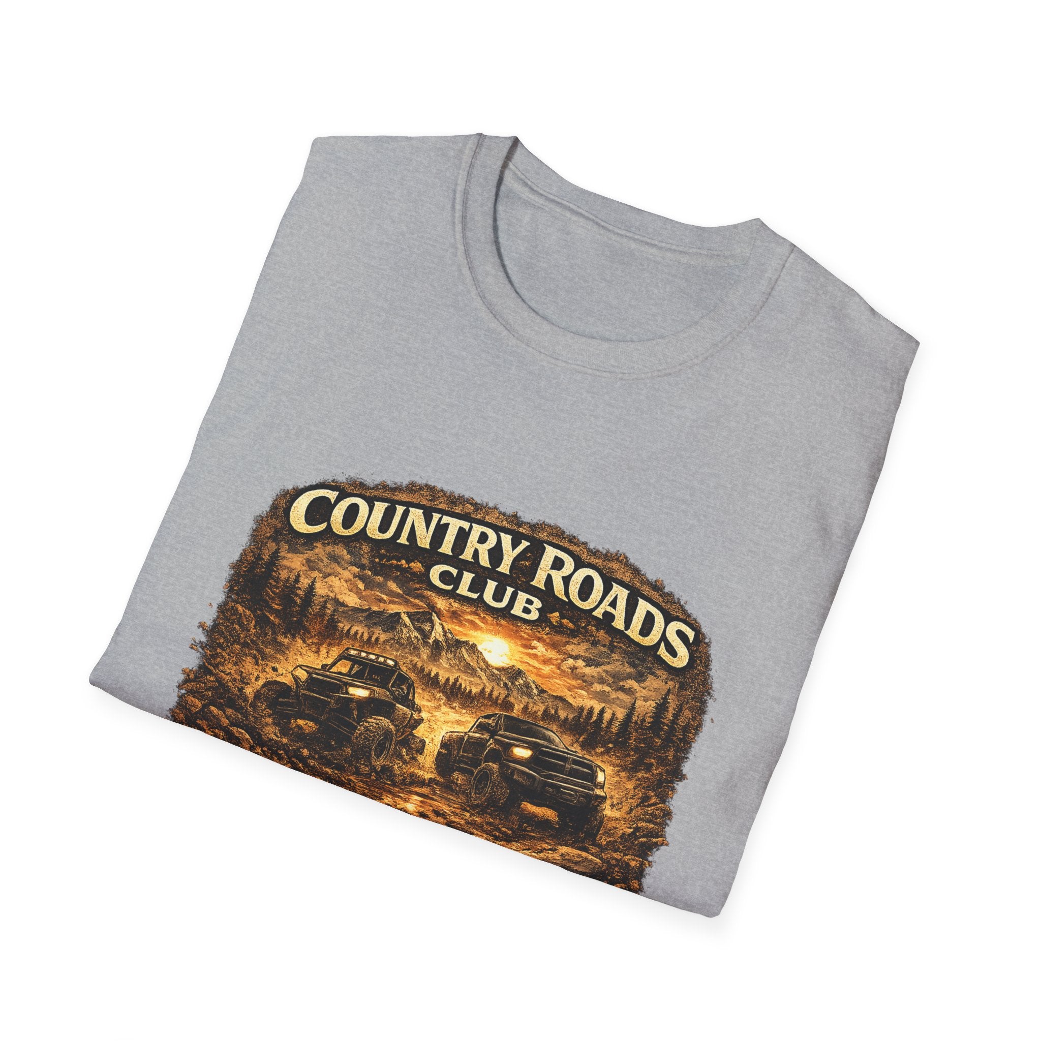 Country Roads Club T-Shirt — Vintage Off-Road Truck Scenic Tee