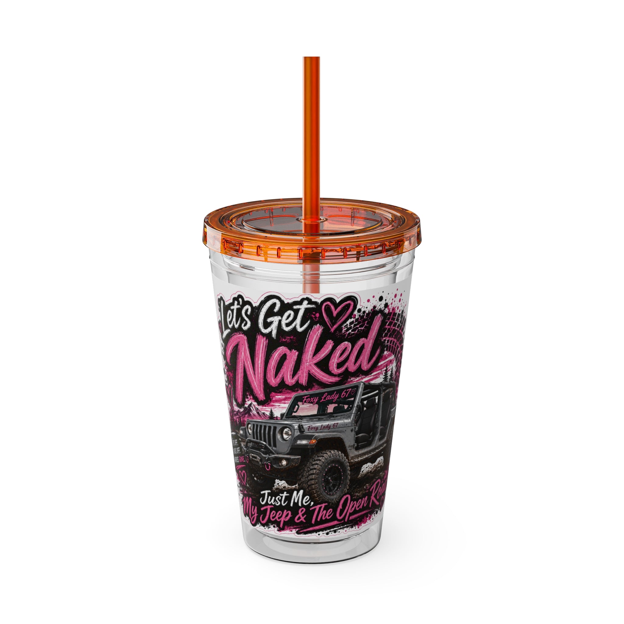 “Let’s Get Naked” Jeep Off‑Road — Straw Cup 16oz Tumbler