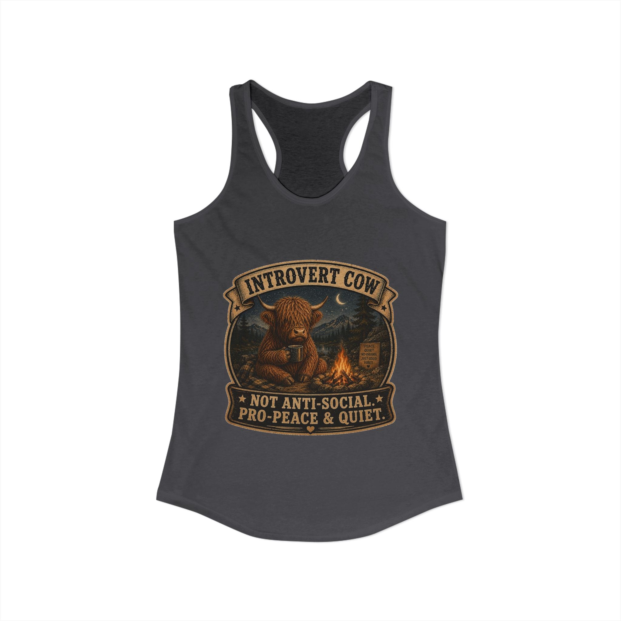 Introvert Highland Cow Women's Ideal Racerback Tank