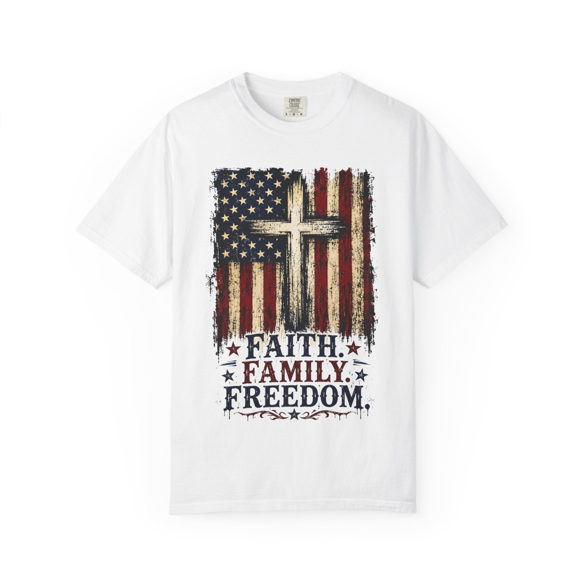 Faith Family Freedom American Flag T-Shirt