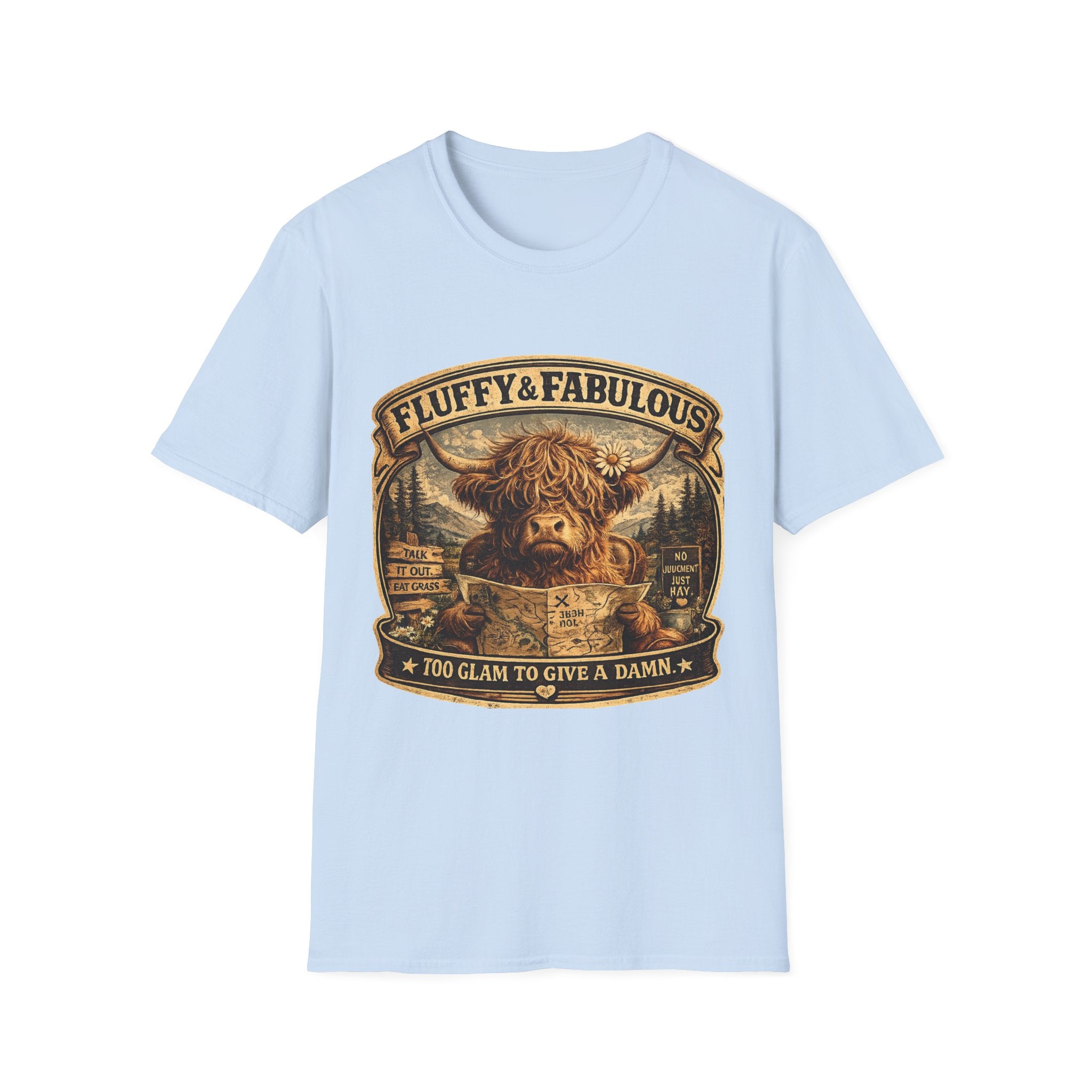 Fluffy & Fabulous Highland Cow Unisex Softstyle T-Shirt
