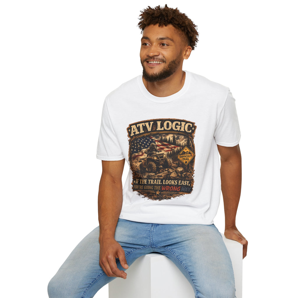 ATV Logic T‑Shirt — American Flag Off‑Road ATV Graphic Tee