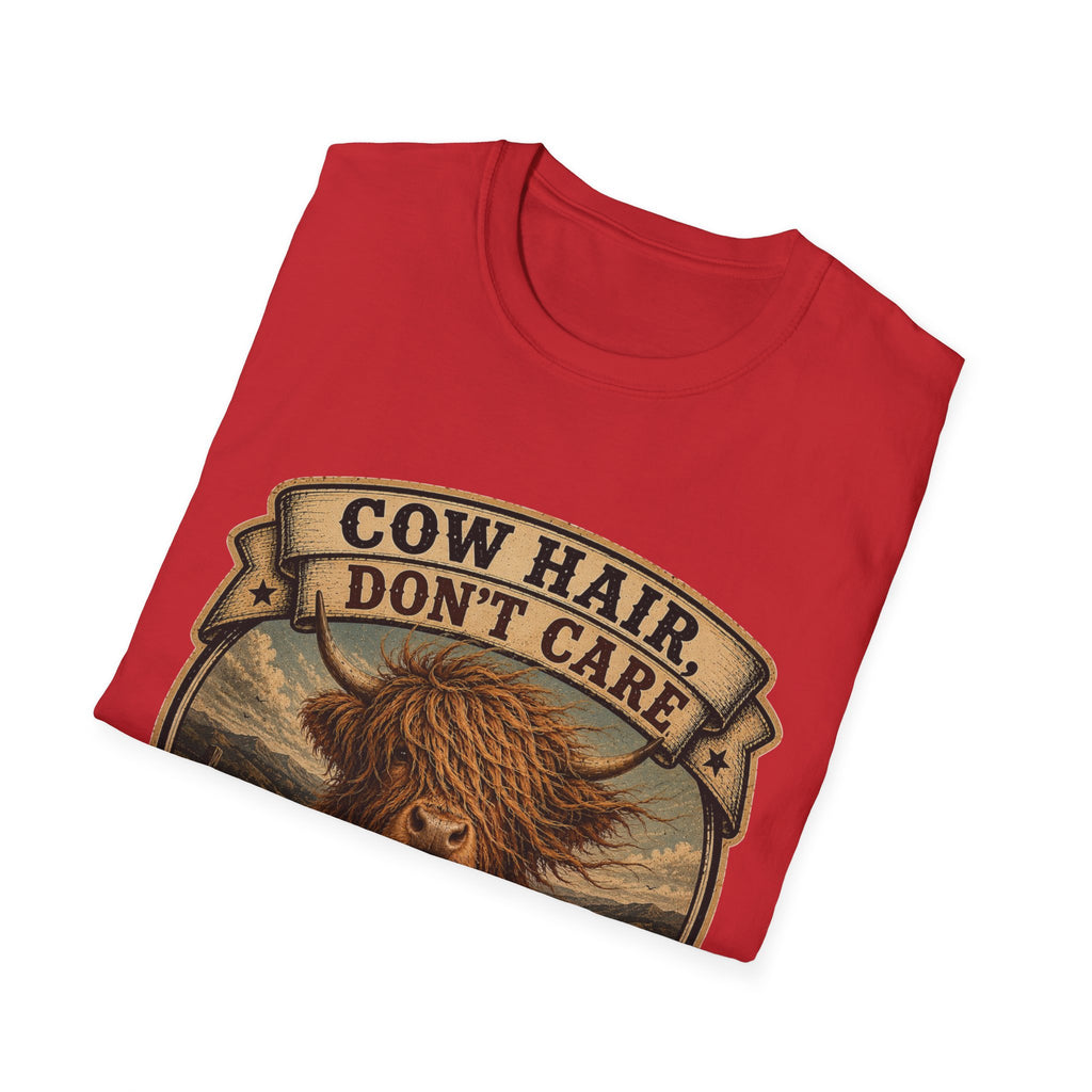 Cow Hair Don't Care Highland Cow - Unisex Softstyle T-Shirt