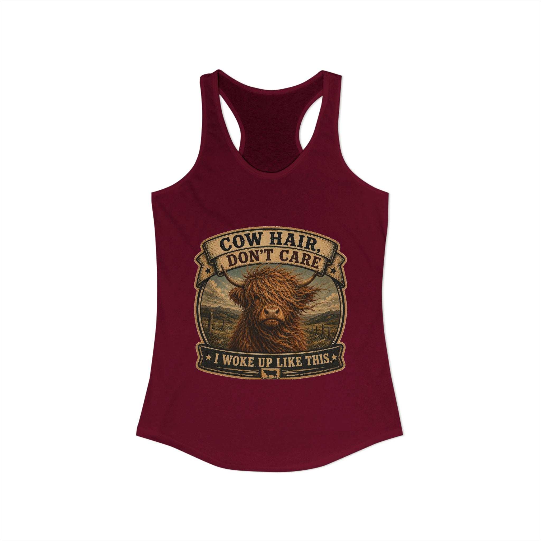 Cow Hair Don't Care Women's Ideal Racerback Tank