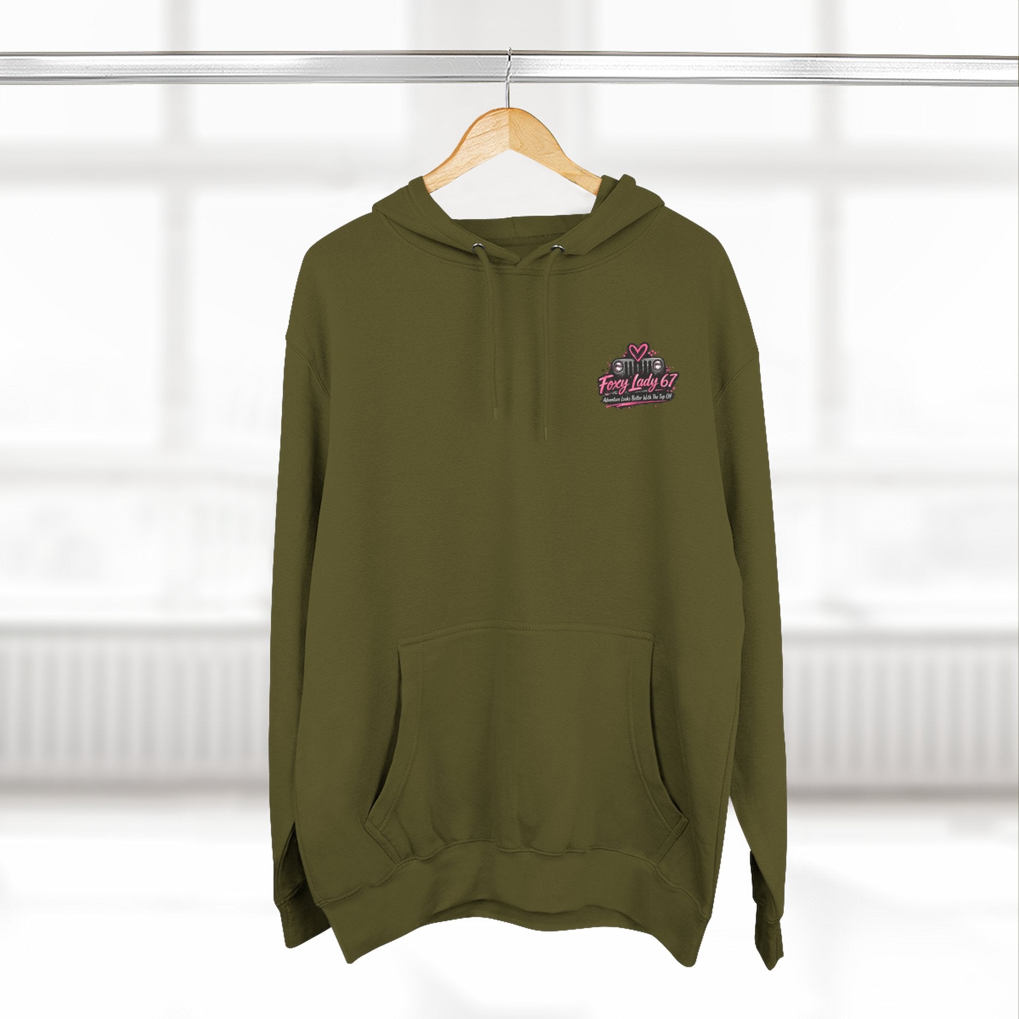 Let's Get Naked Jeep (design on front and back) Three-Panel Fleece Hoodie