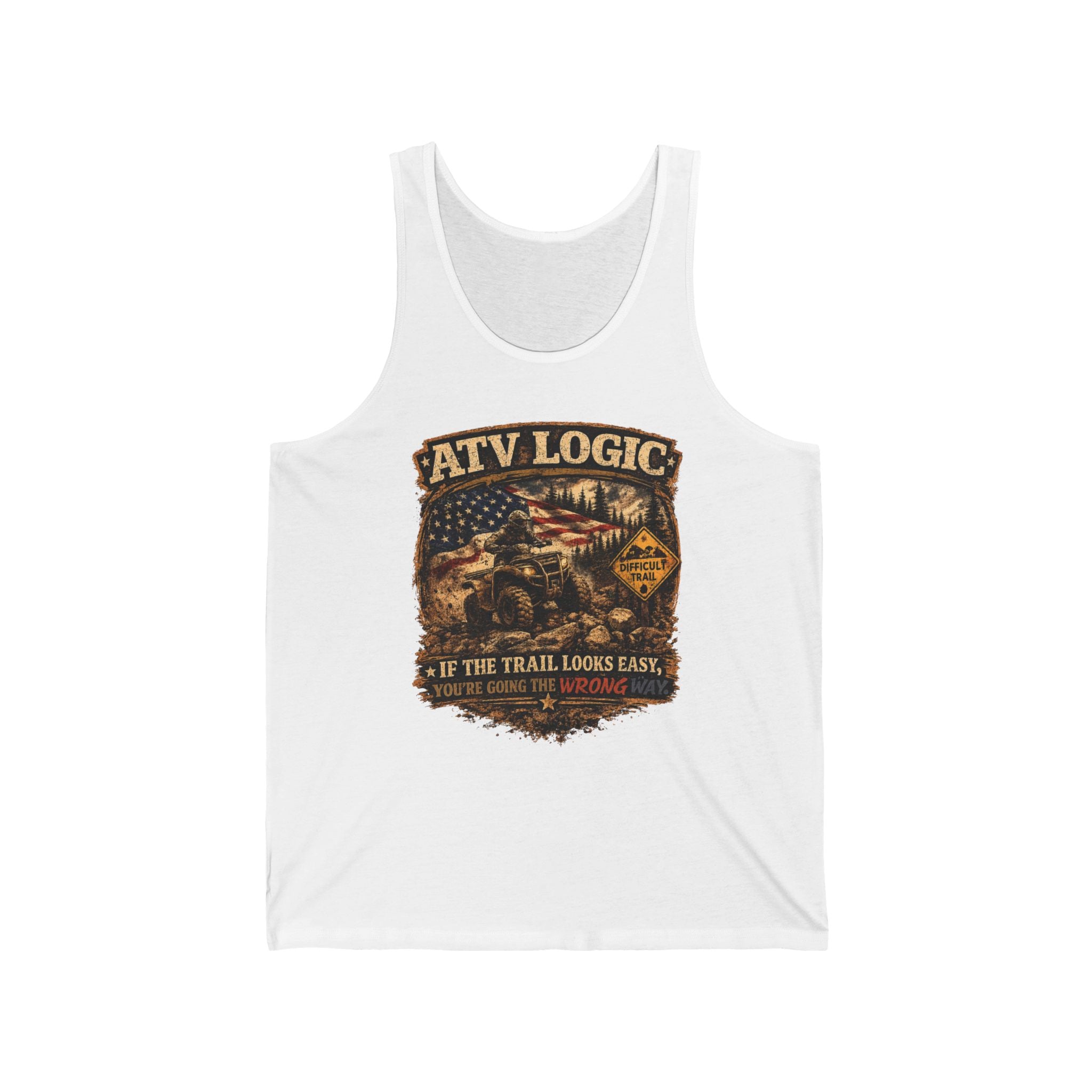 If The Trail Looks Easy Graphic Tank — ATV Logic Tank Top