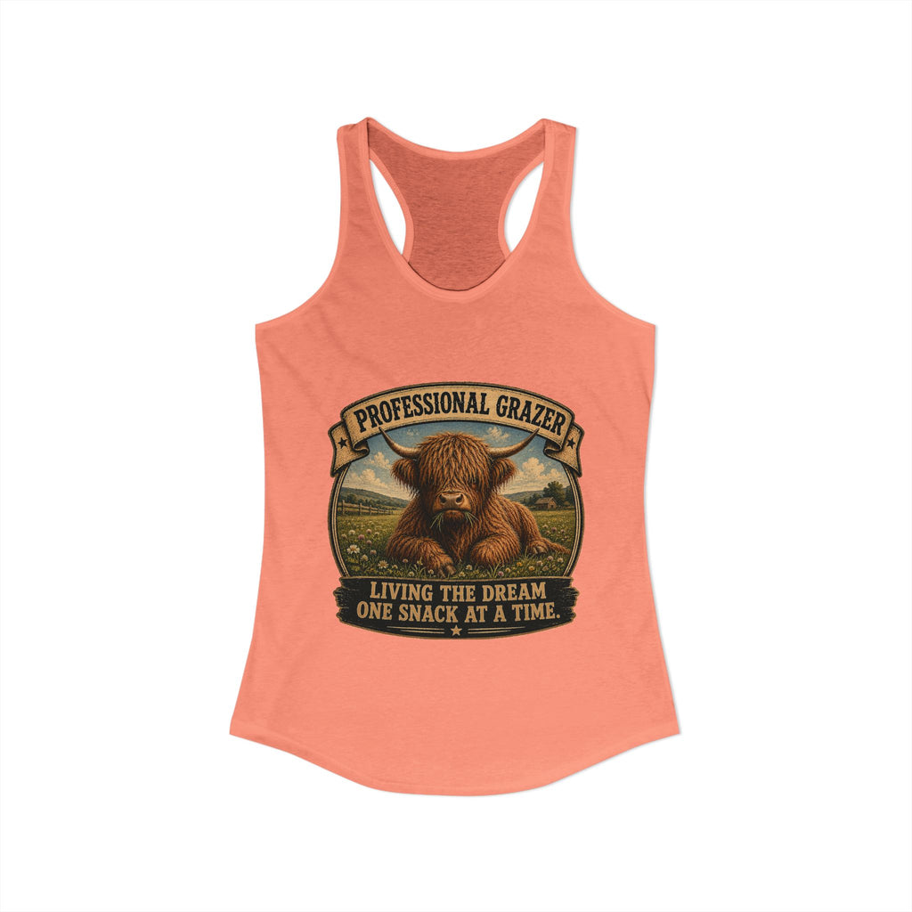Professional Gazer Highland Cow Women's Ideal Racerback Tank