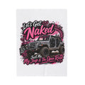 Let's Get Naked Jeep (Pink) Velveteen Plush Blanket
