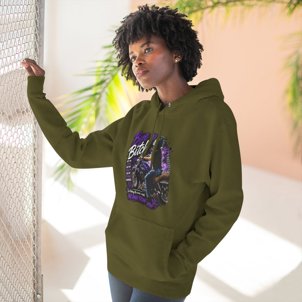 "Bitch" Retro Motorcycle Pullover — Biker Babe Graphic Hoodie