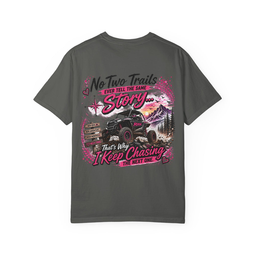 Off-Road Adventure T-Shirt — "No Two Trails Ever Tell the Same Story" Graphic Tee