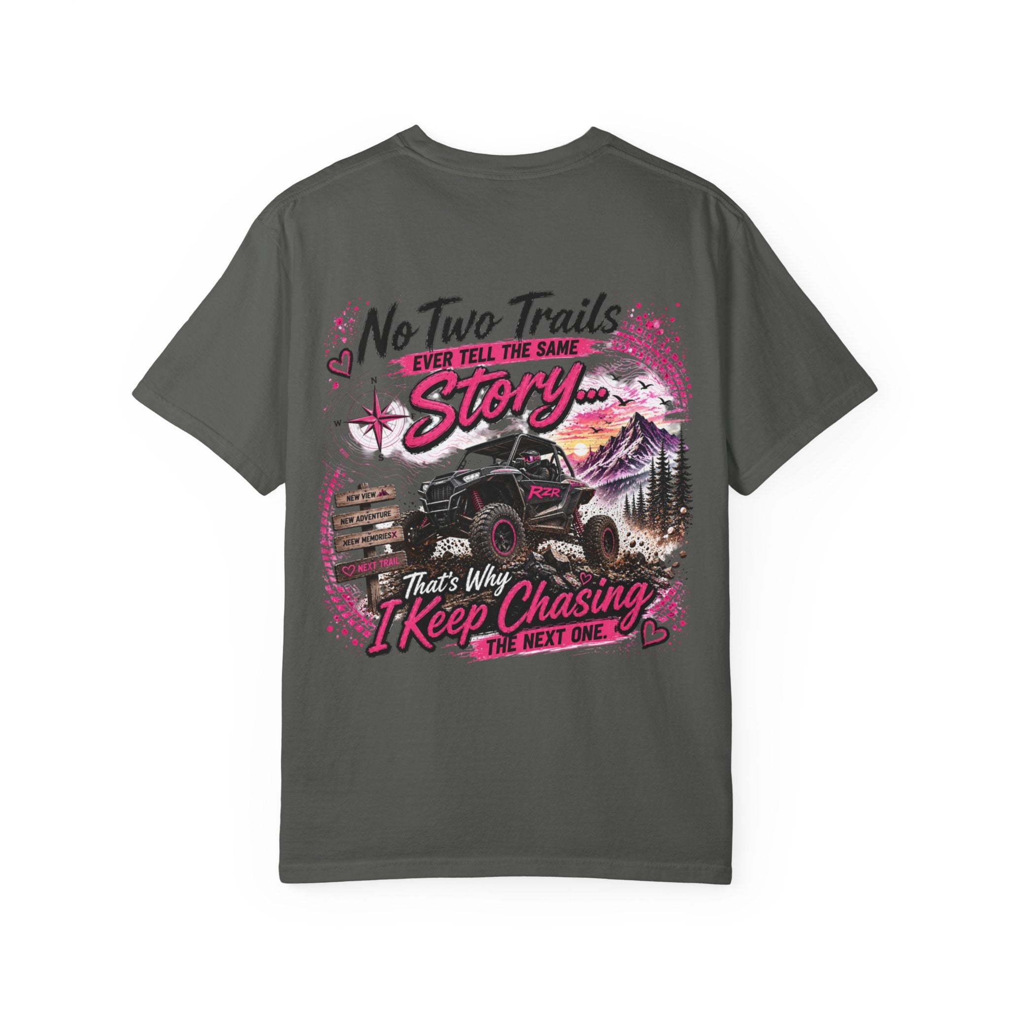 Off-Road Adventure T-Shirt — "No Two Trails Ever Tell the Same Story" Graphic Tee